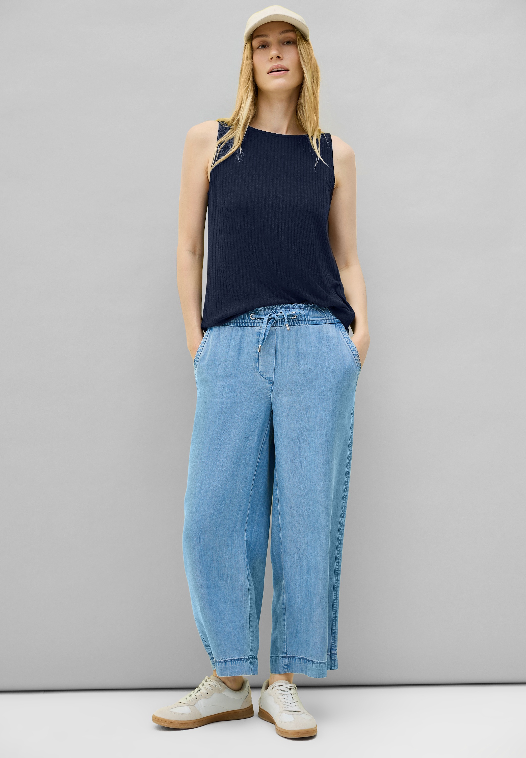 Thumbnail - Cecil Ripptanktop aus elastischem Materialmix