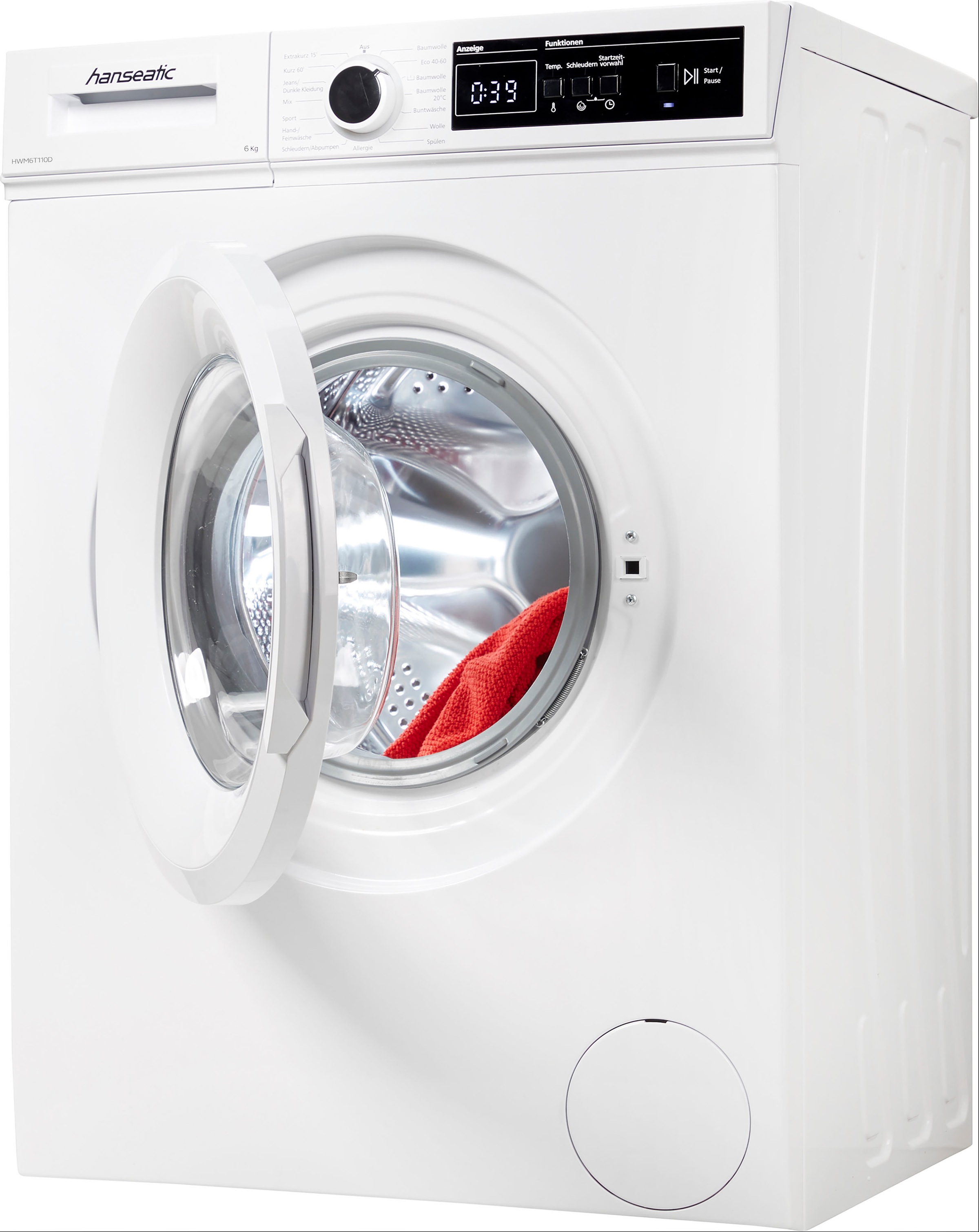 Hanseatic Waschmaschine "HWM6T110D" 6 kg 1000 U/min Dynamische Mengenautoma günstig online kaufen