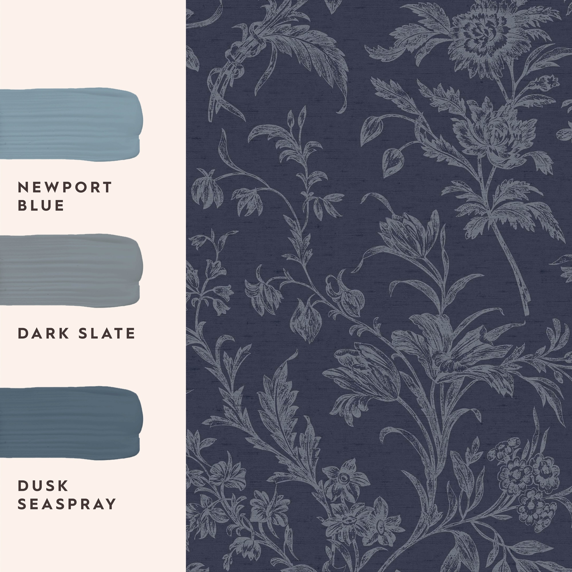 LAURA ASHLEY Vliestapete »Lloyd Midnight Seaspray«, geblümt, 10mx52cm (ca. 5m2)