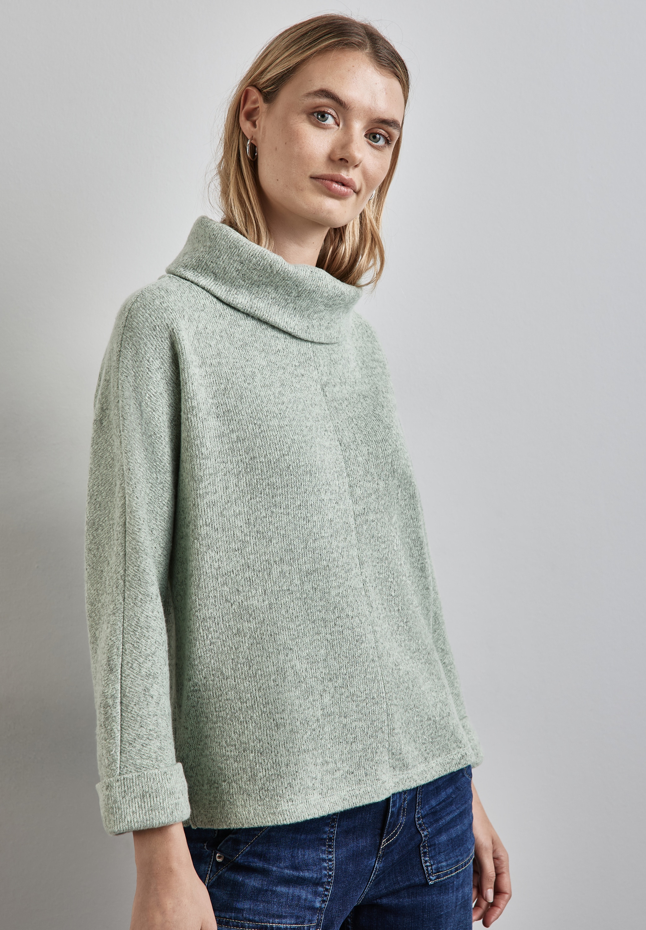 STREET ONE Langarmshirt im angenehmen Materialmix