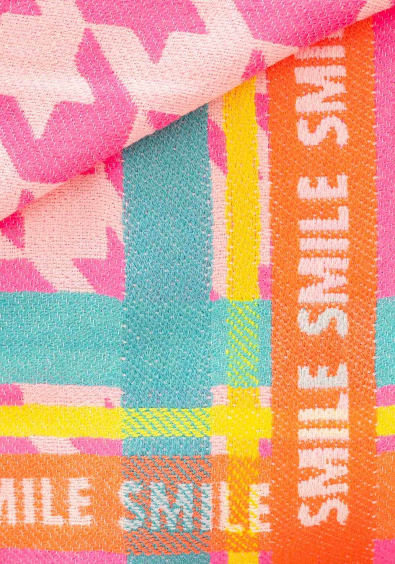 Zwillingsherz Wollschal »"Smile"«, mit Wollanteil und Fransensaum, Viereck