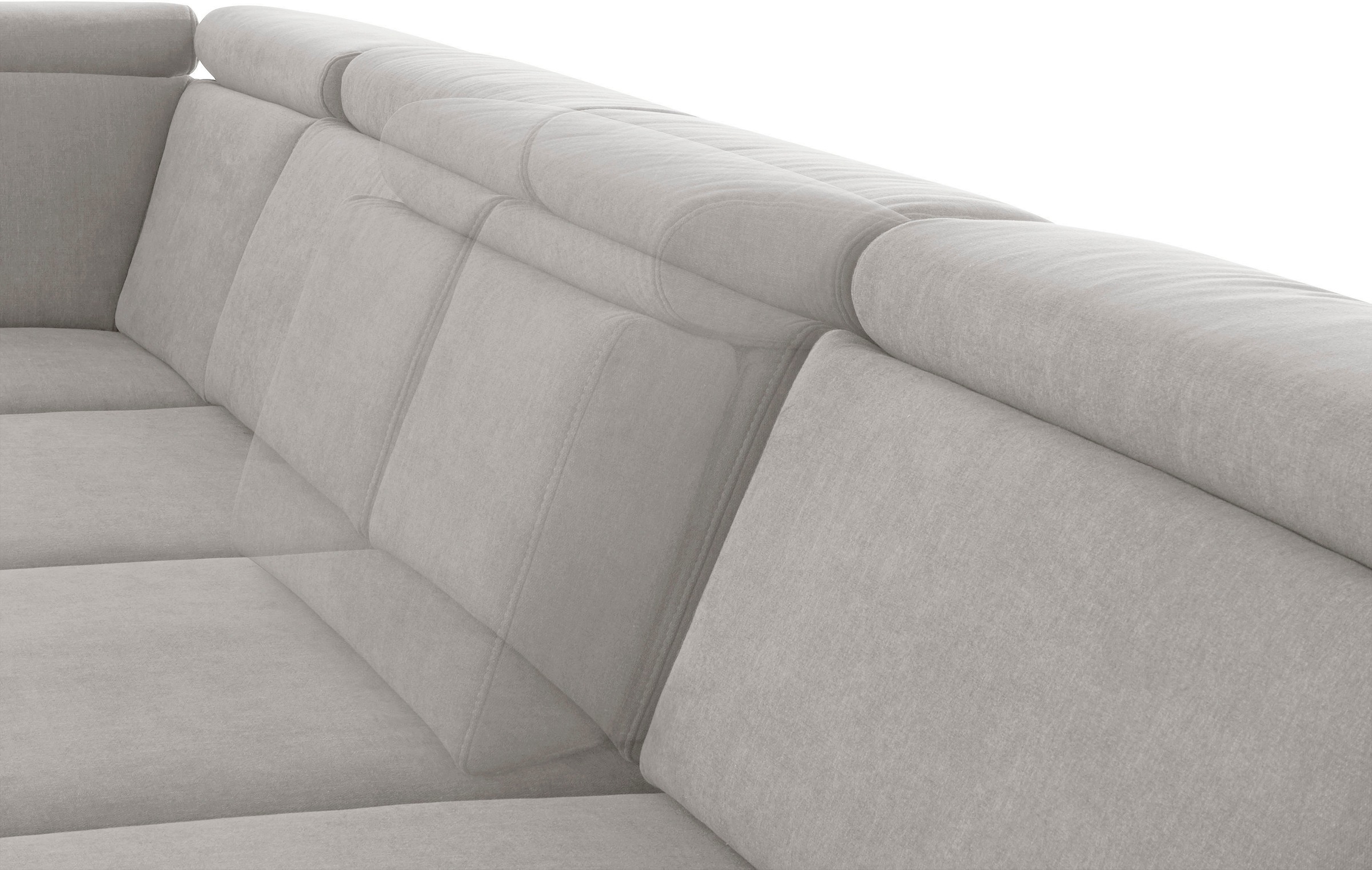 sit&more Wohnlandschaft »Brisbane U-Form«, Fußhöhe 12 cm, inklusive Sitztiefen-, Armteil- und Kopfteilverstellung