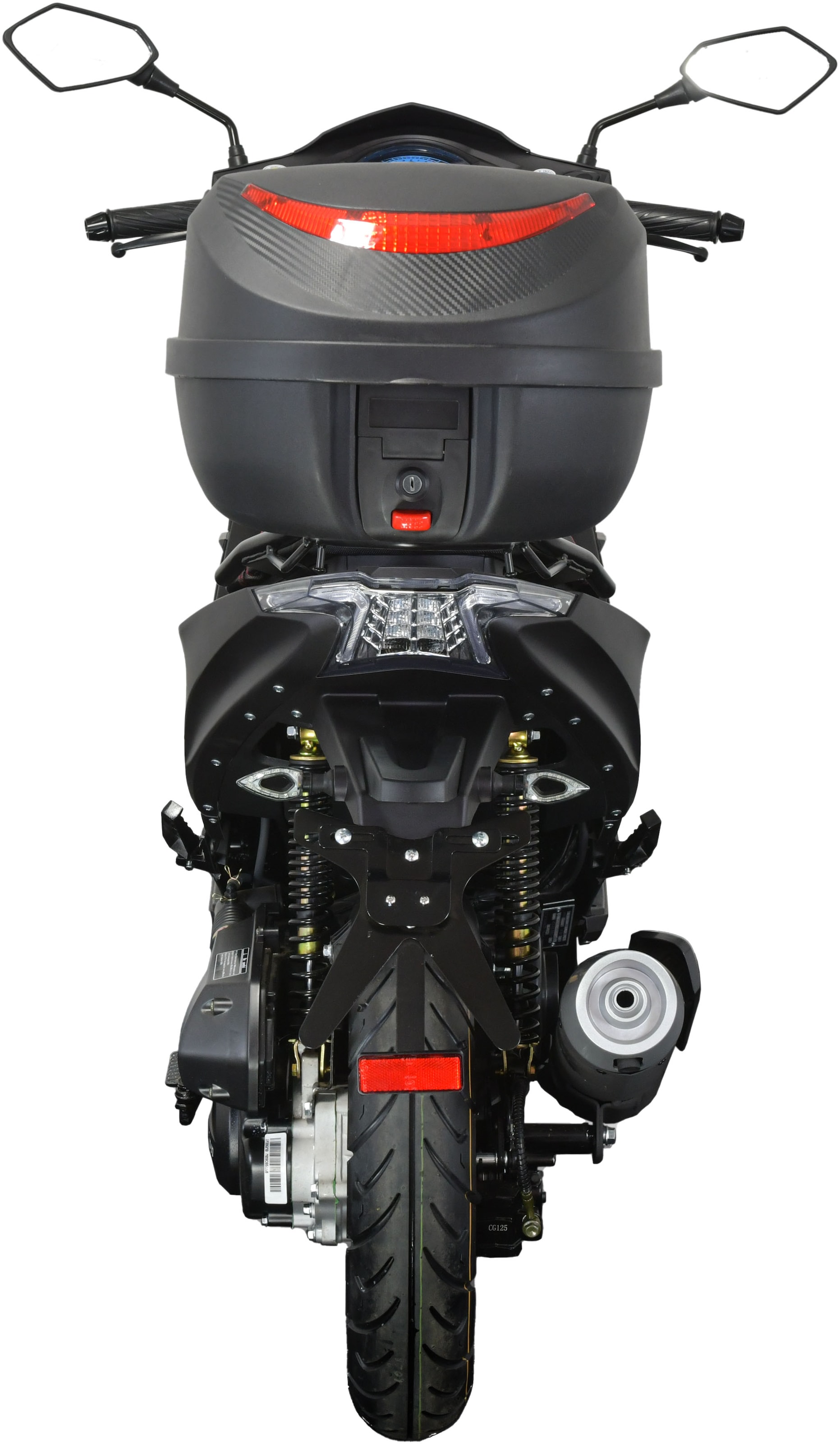 GT UNION Mofaroller »Striker«, 50 cm³, 25 km/h, Euro 5, 2,5 PS, (Set, mit Topcase), mit Lenkerschloss