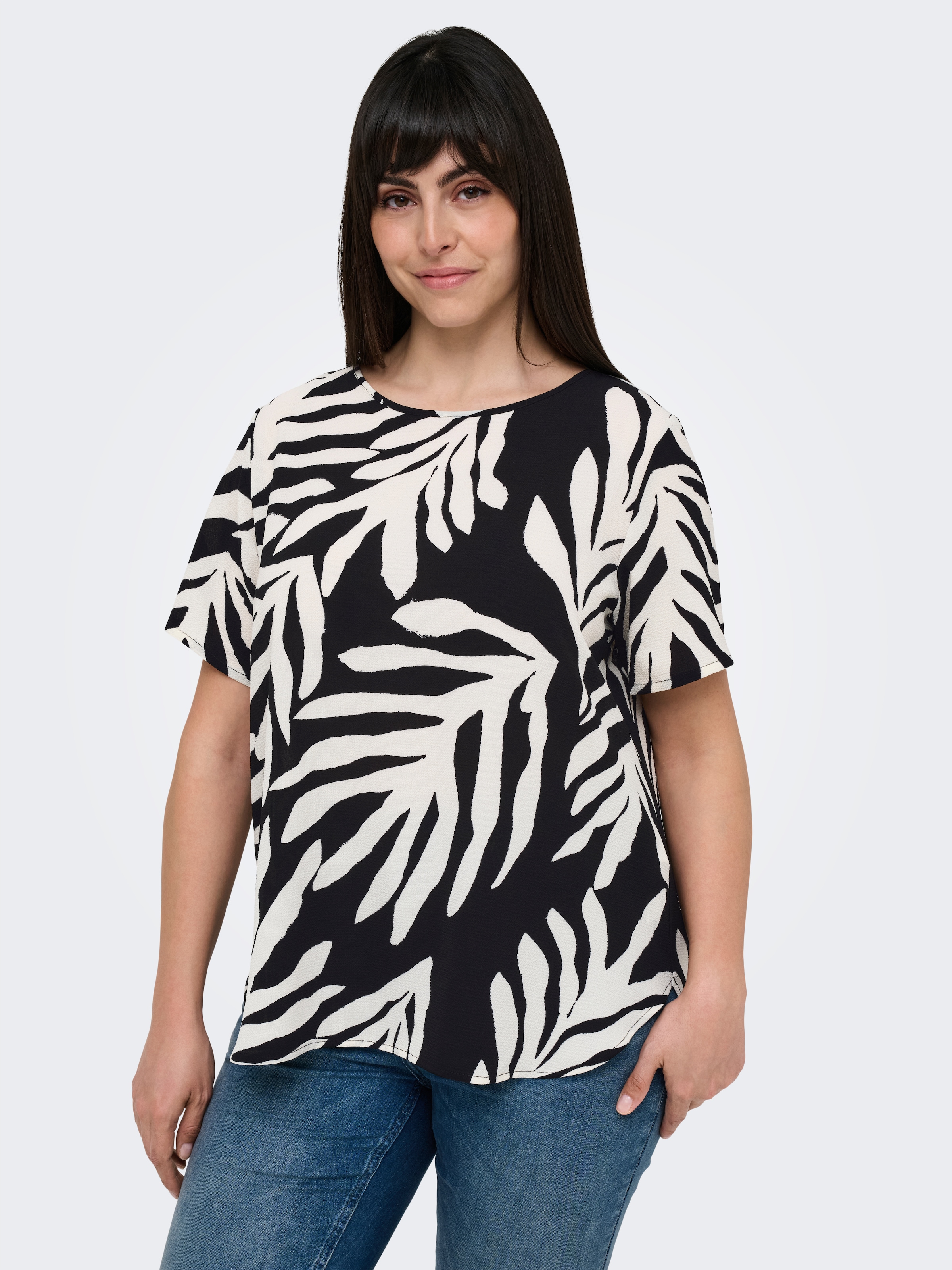 ONLY CARMAKOMA Shirtbluse "CARVICA SS TOP WVN NOOS" Materialmix, regular fi günstig online kaufen
