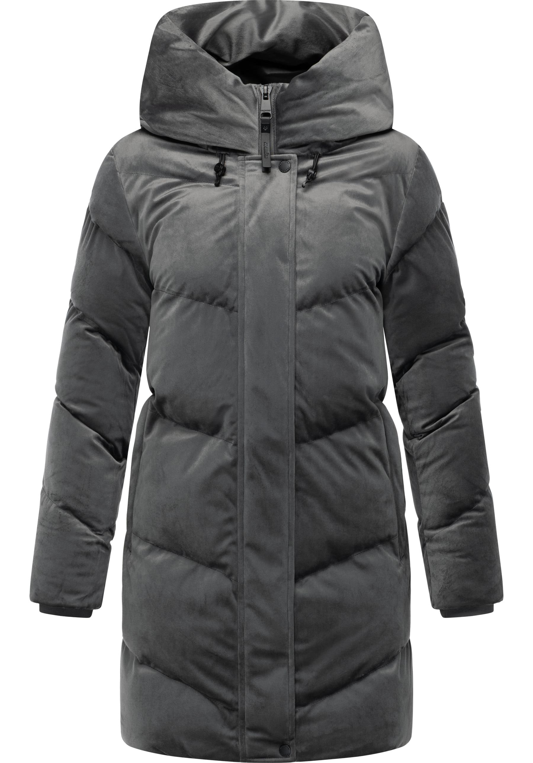 RAGWEAR Damen Kurzmantel "Avelin Velvet YOUMODO"stein, Gr. XXL, Obermaterial: 100% Polyester, Innenfutter: 100% Polyester, Wattierung: 100%