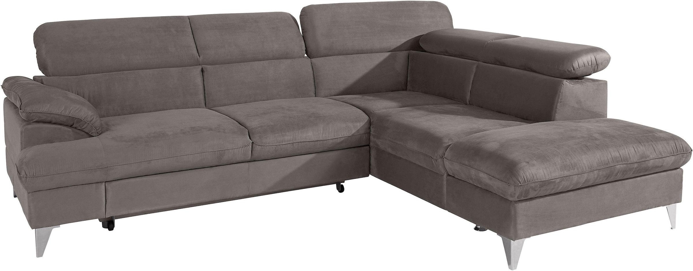 COTTA Polstergarnitur »Caluso«, Set: bestehend aus Ecksofa, Hocker, Ecksofa inkl. Kopfteilverstellung