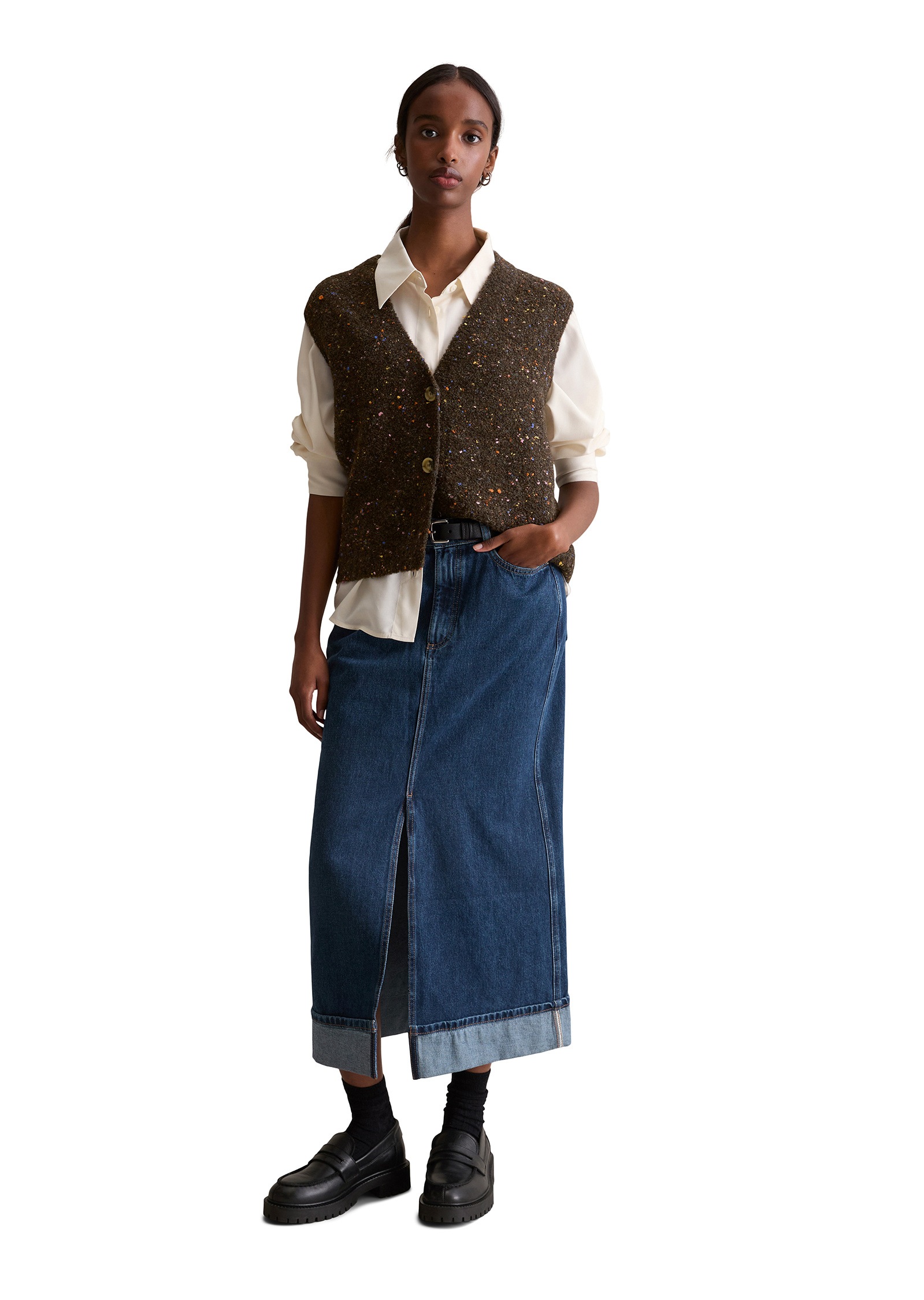 Marc O'Polo DENIM Strickweste »aus Schurwolle-Viskose-Mix«