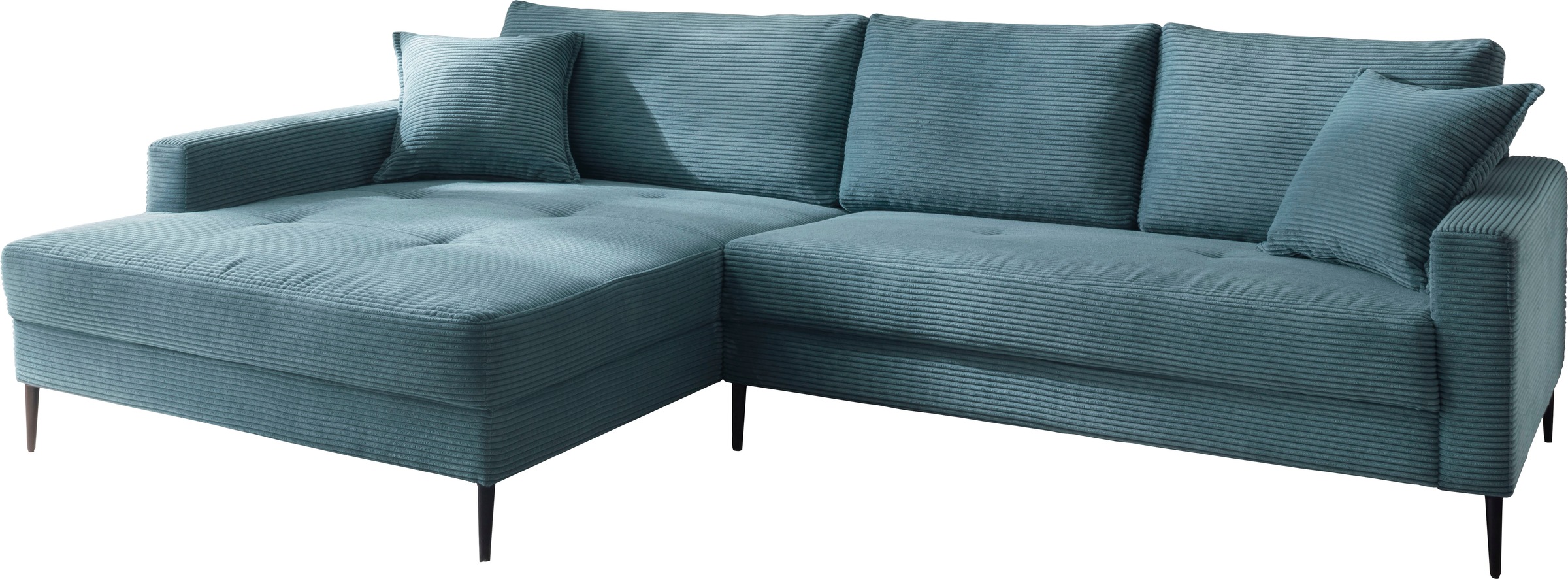 Trends by HG Ecksofa "Summer L-Form" in Cord-Stoff mit Metallfuß günstig online kaufen