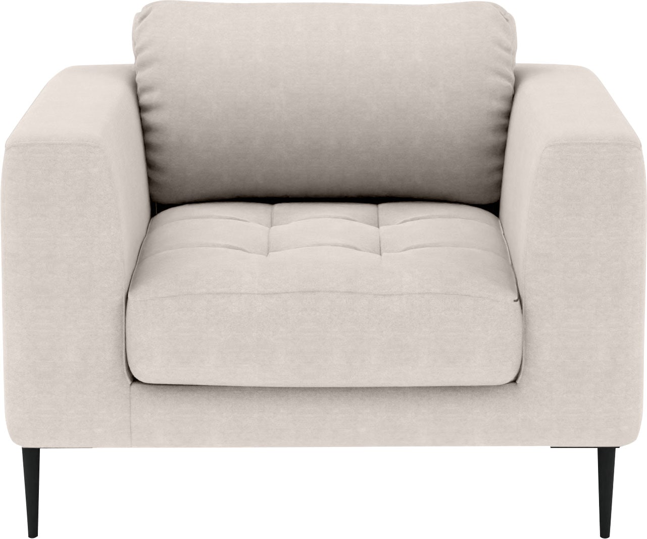 TRENDMANUFAKTUR Sessel »Luzi, Loungesessel, modern mit extra hohen Füßen«, Designsessel mit tollem Sitzkomfort, Metallfüße schwarz, Breite 96 cm