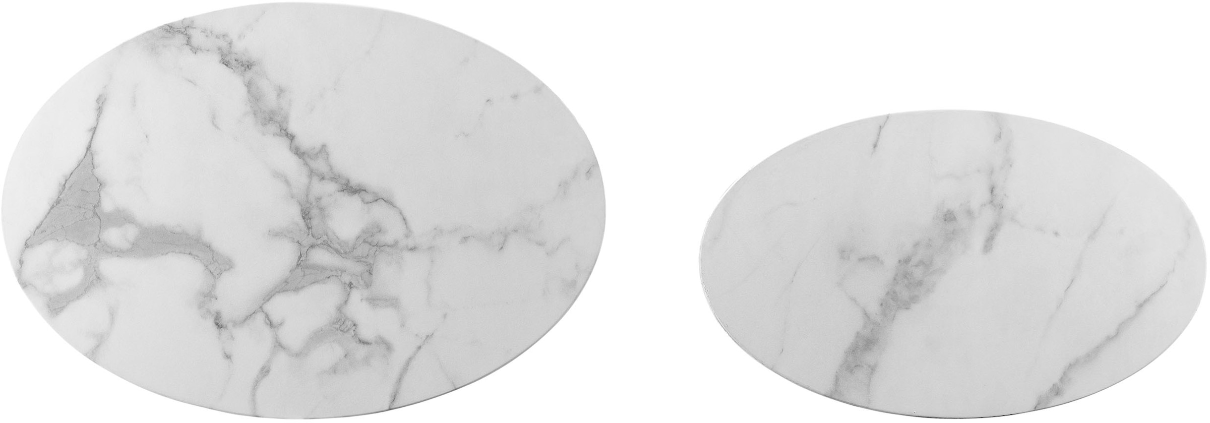 SalesFever Couchtisch »Almeria Beistelltisch«, (Set, 2 St., 2er Set), oval, in Marmoroptik foliert