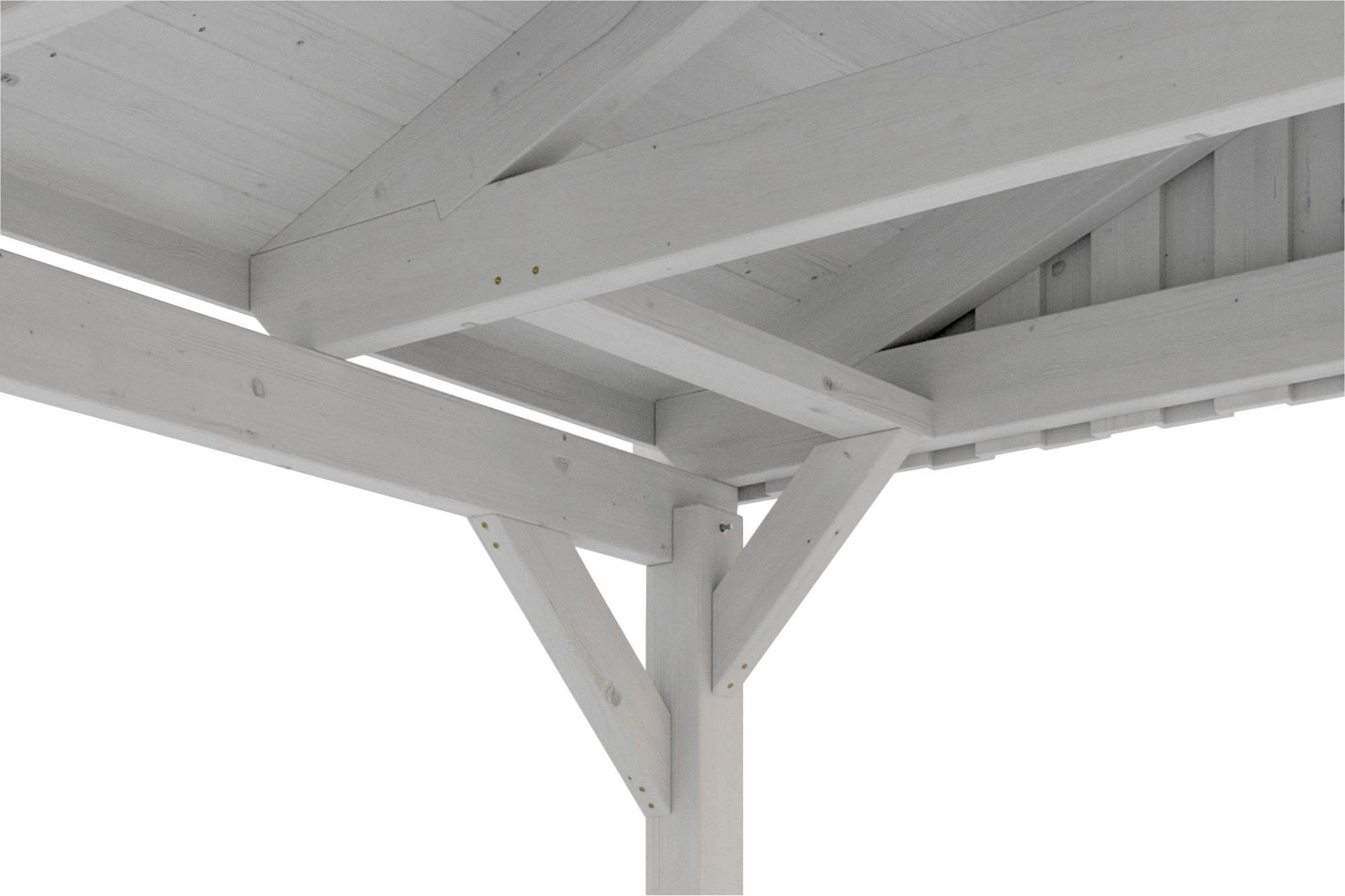 Skanholz Einzelcarport »Fichtelberg«, Leimholz-Nordisches Fichtenholz, weiß, mit schwarzen Schindeln