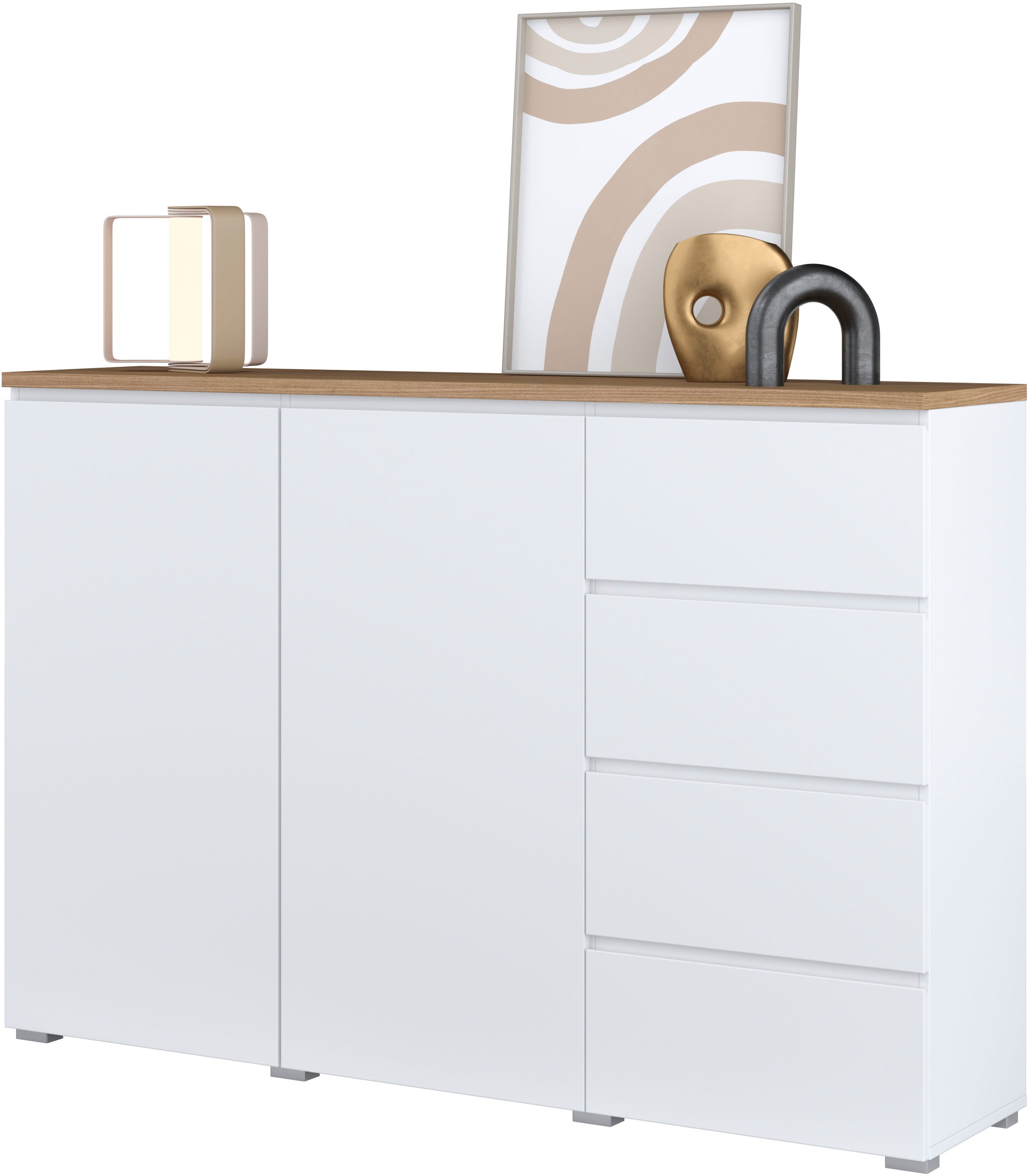 INOSIGN Highboard »Modo, Breite 150 cm, moderne grifflose Kommode 2Türen/4 SK«, Schubladenkommode mit viel Stauraum, Einlegeböden verstellbar