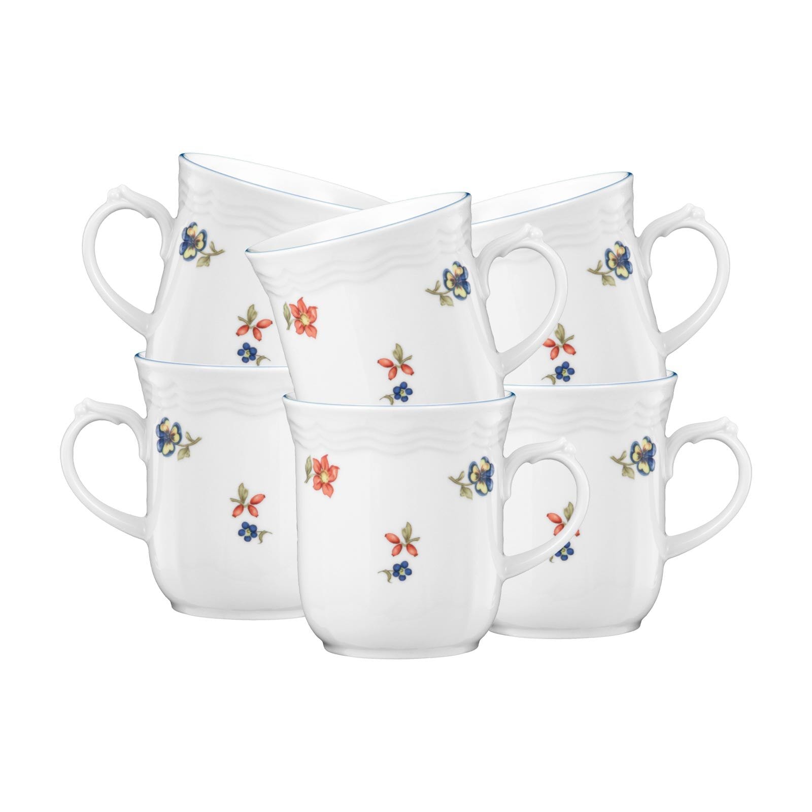 Seltmann Weiden Becher "Henkelbecher Sonate Nostalgie 290 ml 6er Set weiß" günstig online kaufen