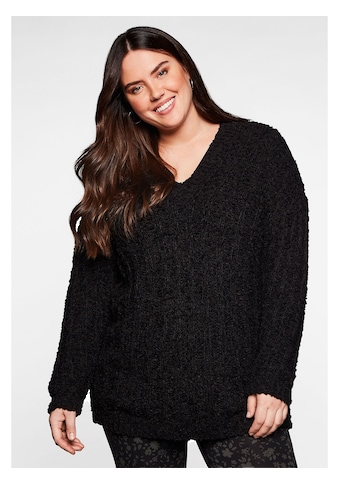 Sheego V-Ausschnitt-Pullover »Pullover«, in Bouclé-Qualität kaufen