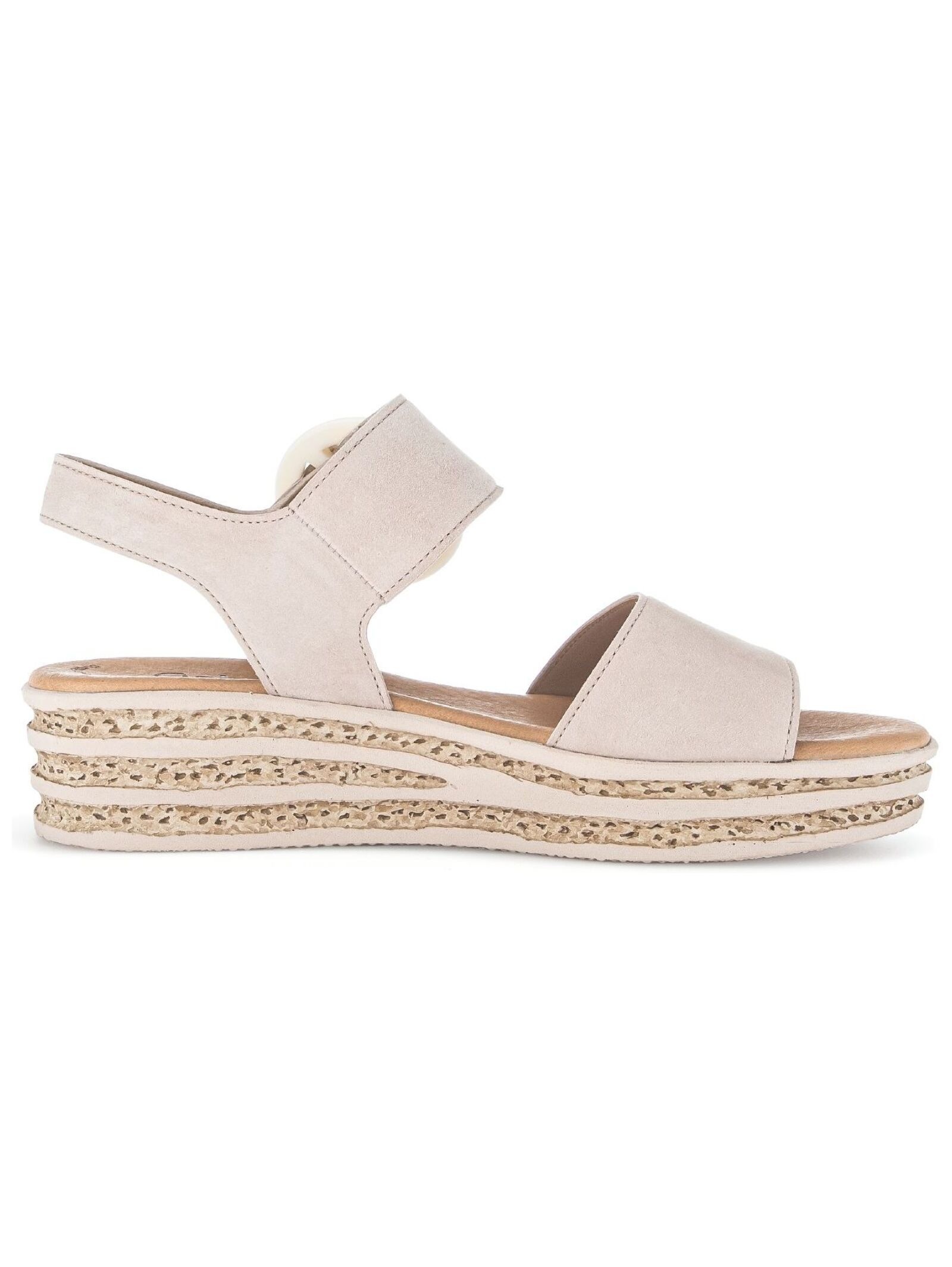 Keilsandalette GABOR, Damen, Gr. 42, rosa (rosé), Ziegenveloursleder, unifarben, Schuhe, Plateau, Sommerschuh, Sandale mit trendigem Zierschnalle 3