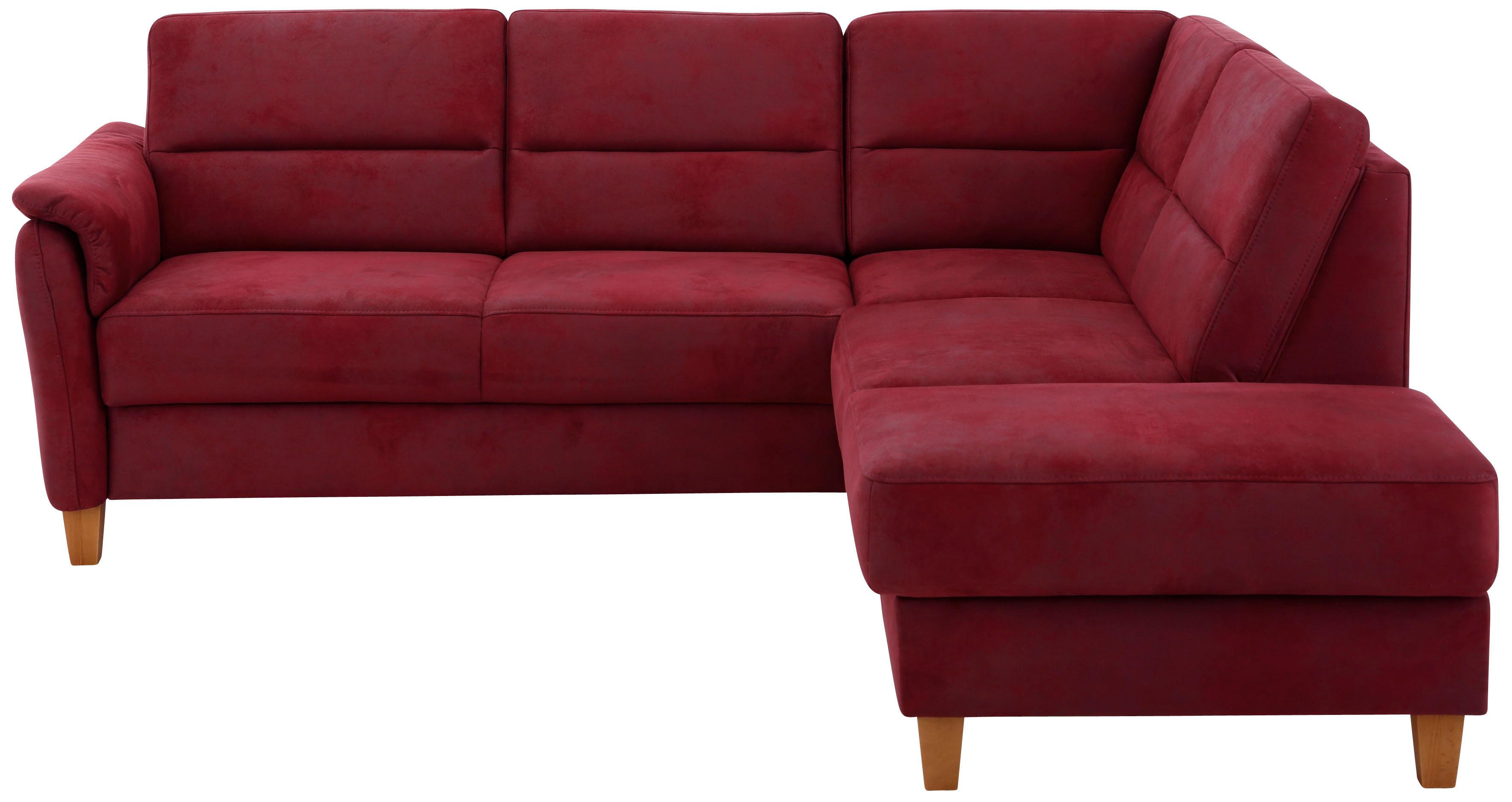 Home affaire Ecksofa "Palmera, L-Form, B: 236 cm, Bettfunktion & Bettkasten wählbar" Federkern-Polsterung, Sitzhöhe 48 cm, handgefertigt, stilvolles Design