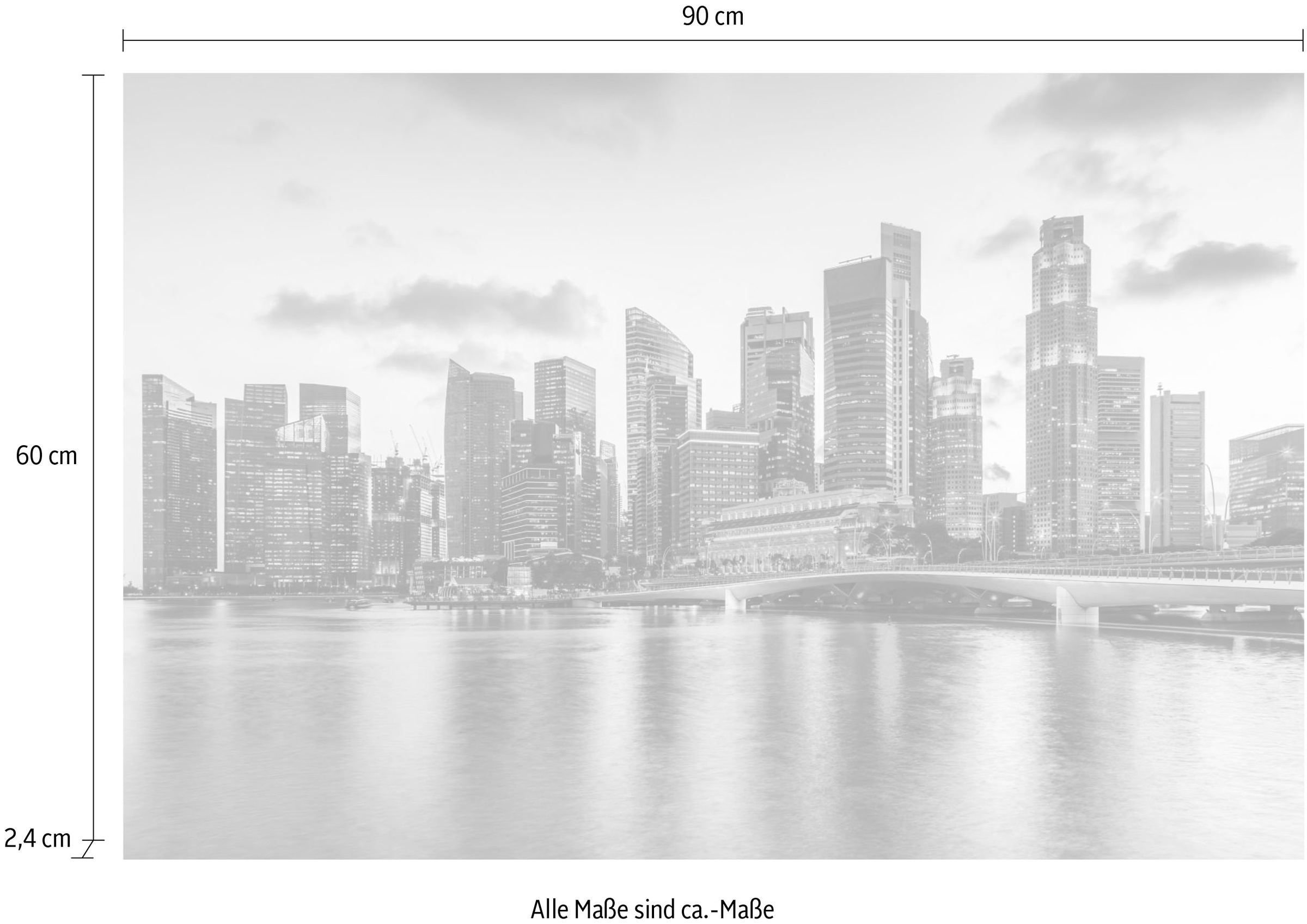 queence Acrylglasbild »Stadt«, Elemente der Architektur-Gebäude-Städte-Skyline, Fine Art-Print in Galeriequalität