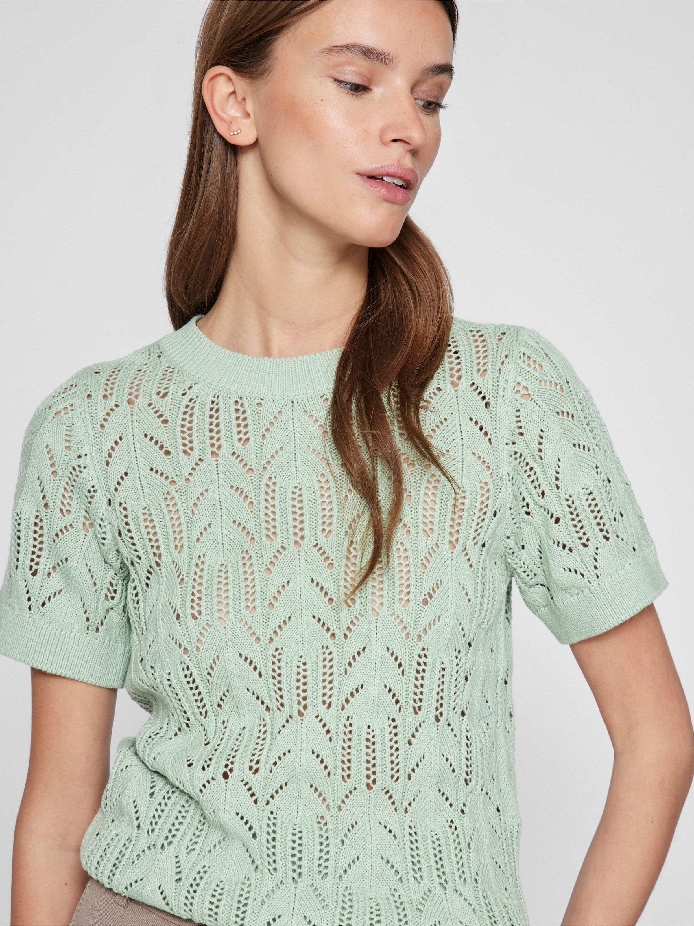 Vila Kurzarmpullover »VICOTTI S/S O-NECK KNIT TOP - NOOS«