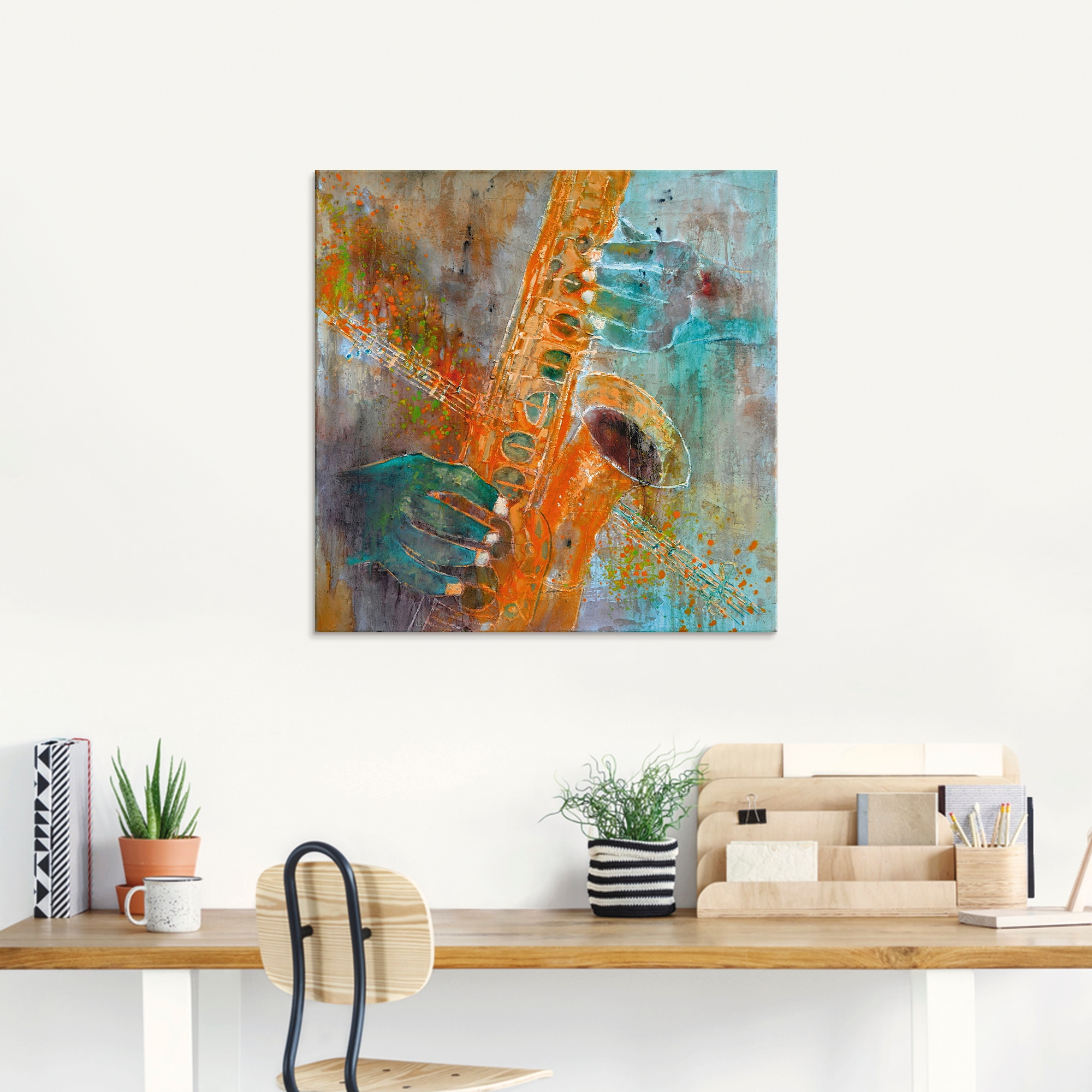 Artland Glasbild »Ein Saxofon«, Instrumente, (1 St.), in verschiedenen Größen