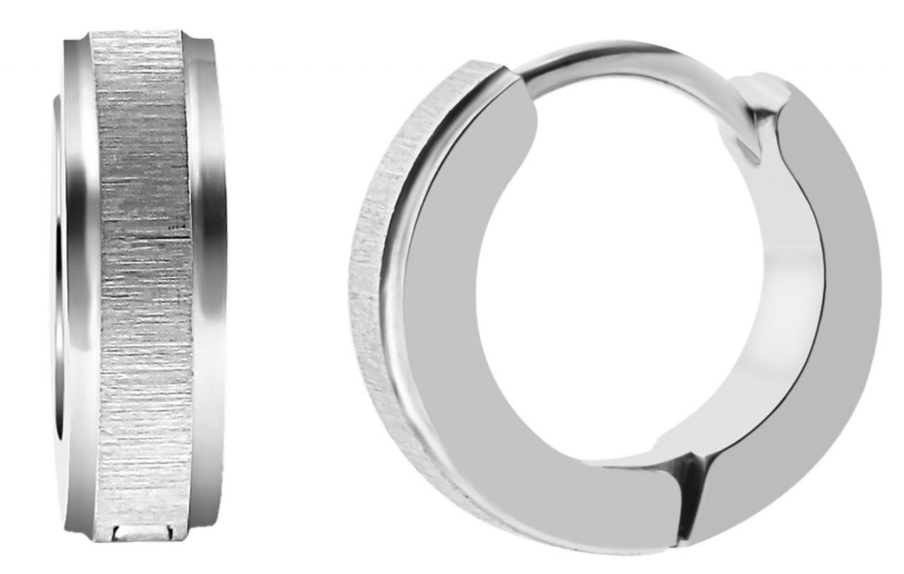 Paar Creolen ADELIA´S "Damen Creolen aus poliertem Edelstahl Ø 9 mm", silber, Ohrringe, Damen, Damen, Edelstahl