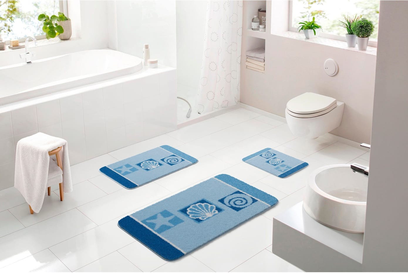 Badematte GRUND, blau, Badematten