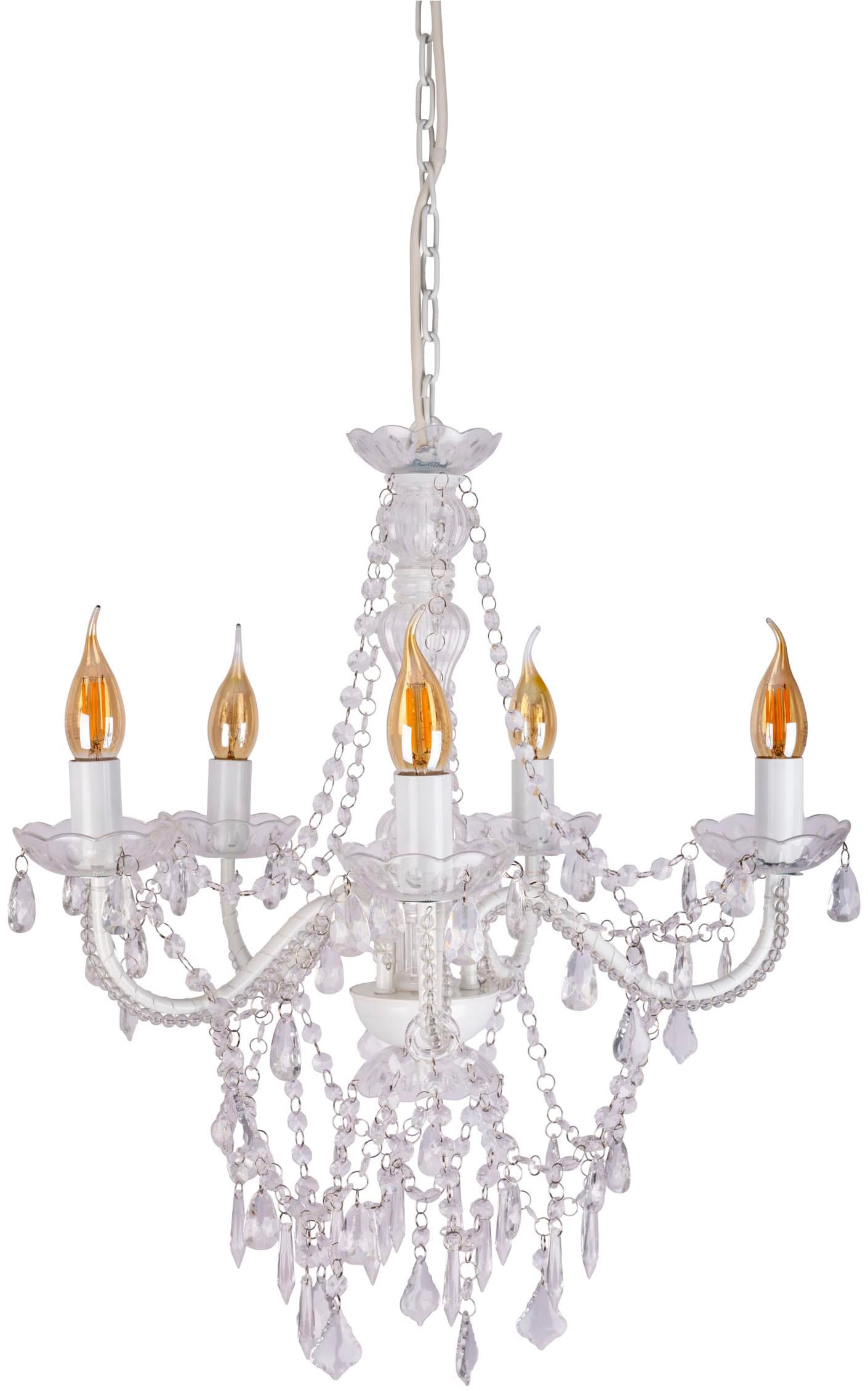 näve Kronleuchter "CECILIA", für Leuchtmittel 5 x E14 | ohne Leuchtmittel, elegantes Design