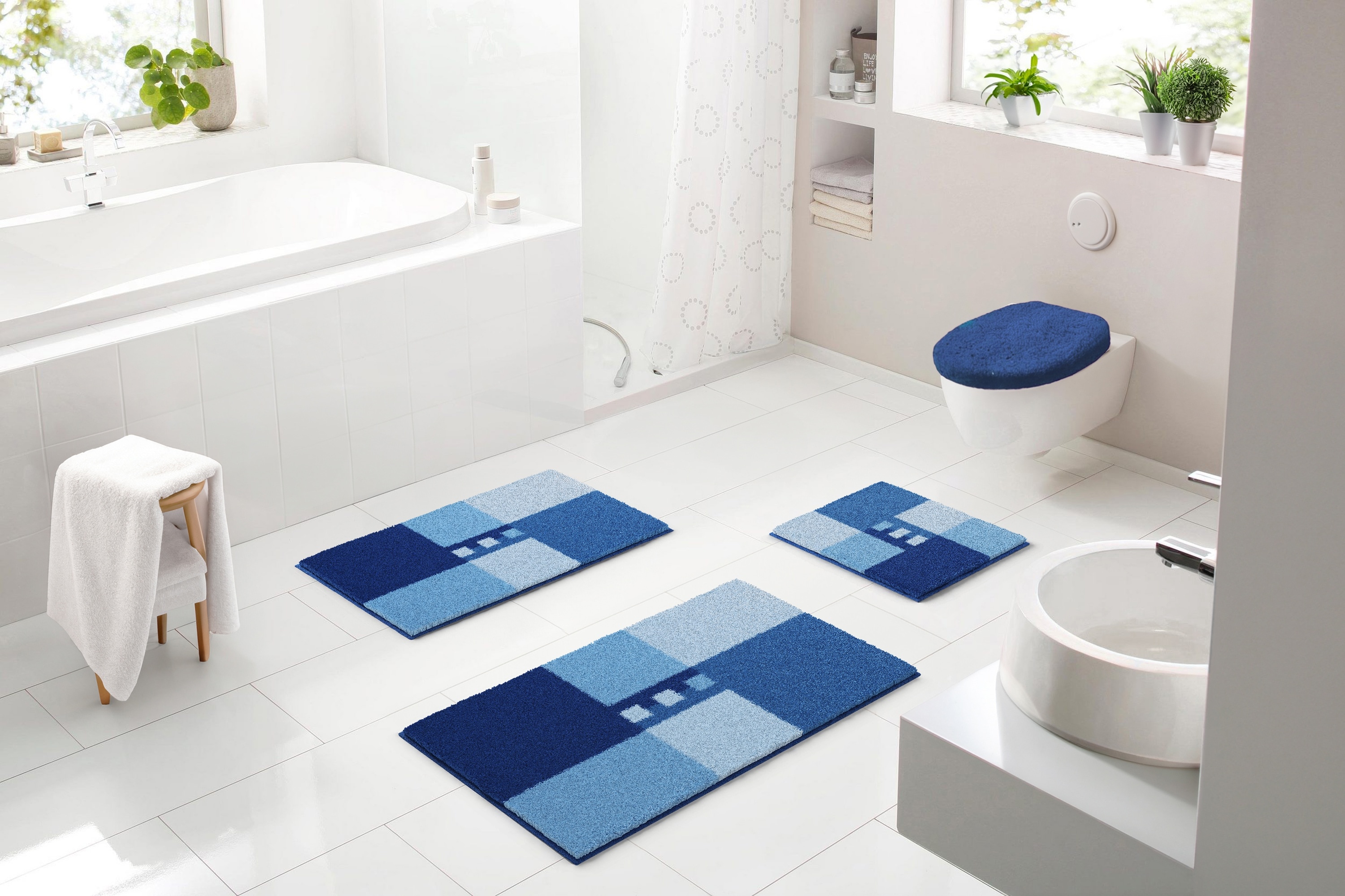 Linea Due Badematte "Merkur" Höhe 18 mm rutschhemmend beschichtet fußbodenheizungsgeeignet