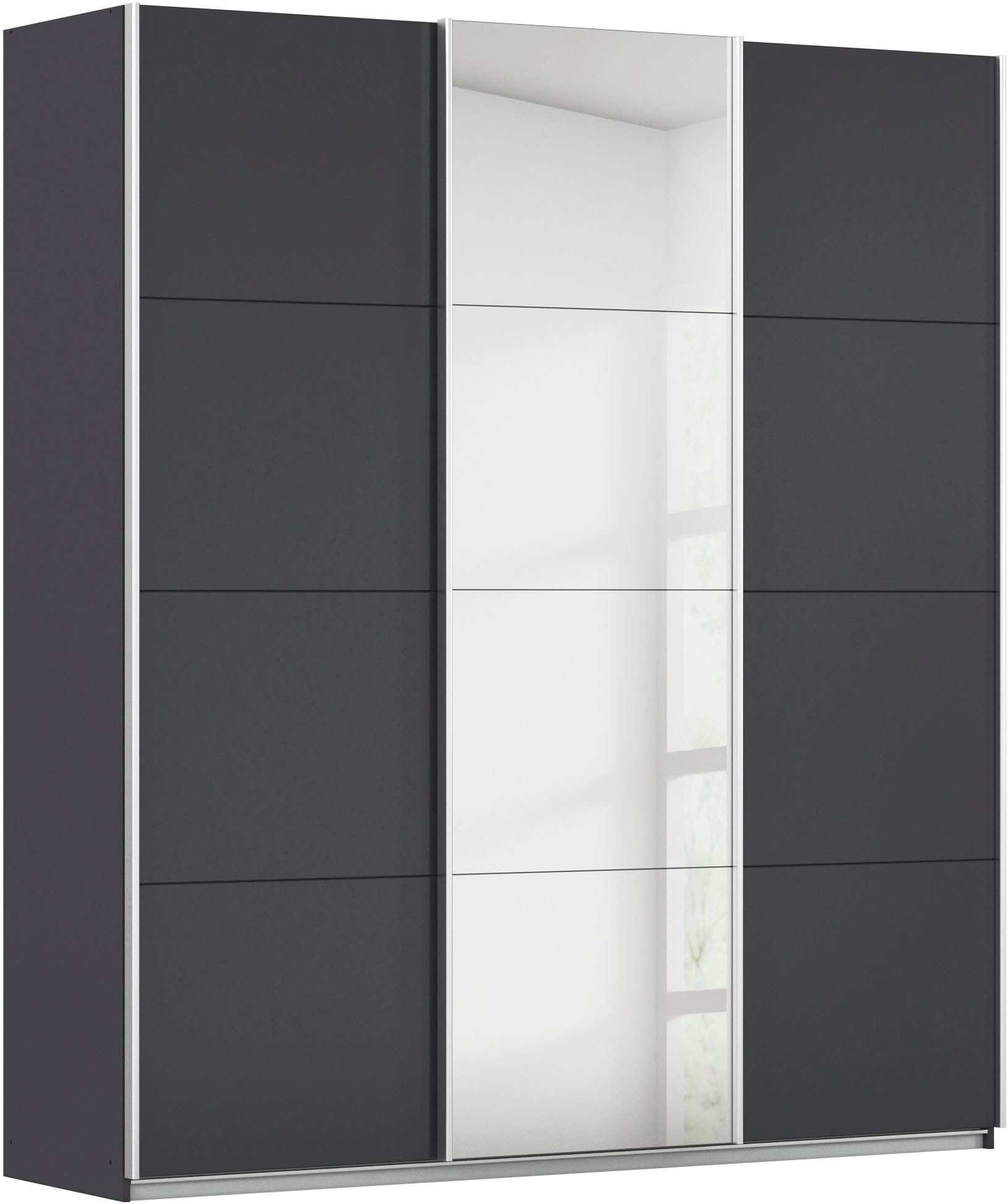 Schwebetürenschrank RAUCH, B:203cm H:229cm T:62cmgraumetallic, Holzwerkstoff, Schränke, "Kleiderschrank Schrank Garderobe Schlafzimmerschrank