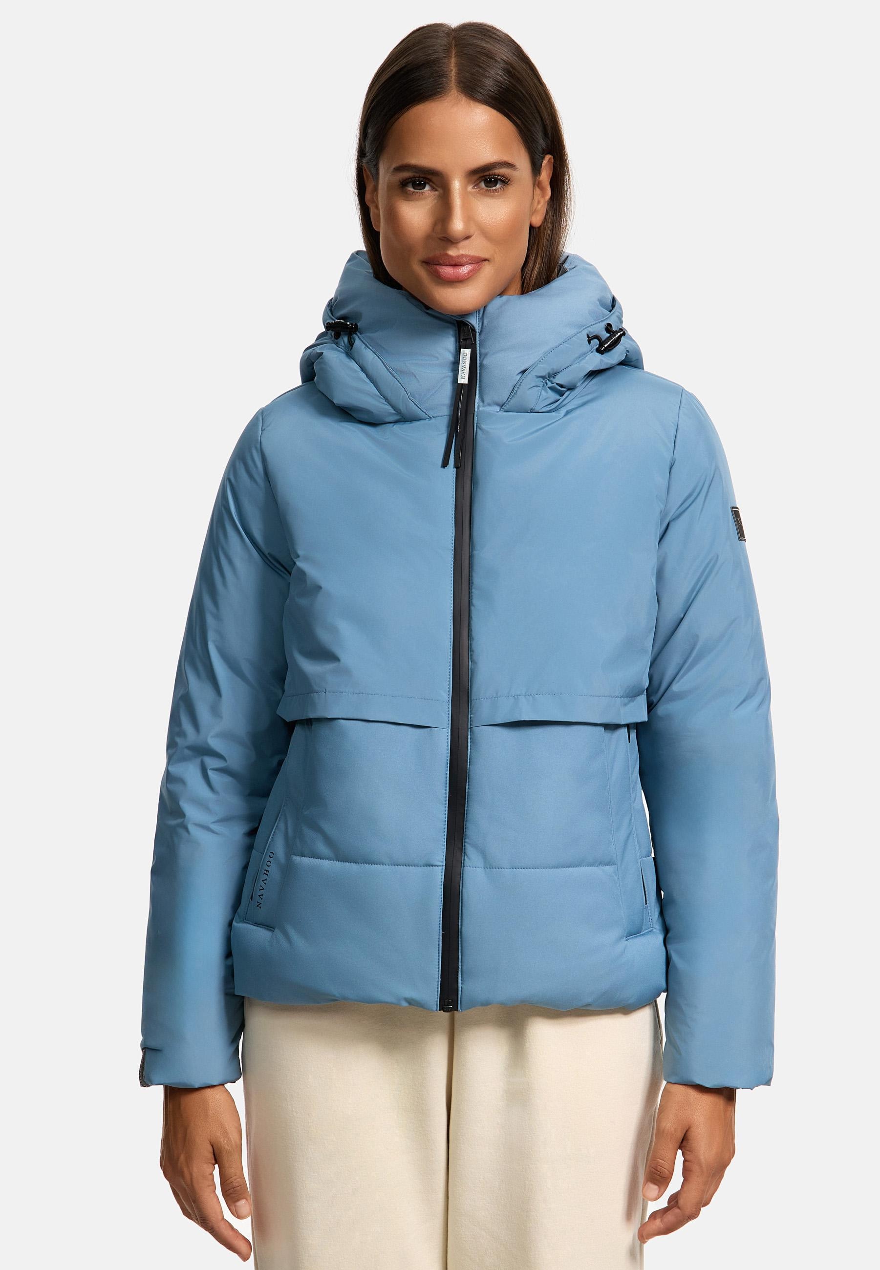 Navahoo Steppjacke »Liebesküken XIV«, mit Kapuze, modische Damen Winterjacke mit Fleece-Innenfutter