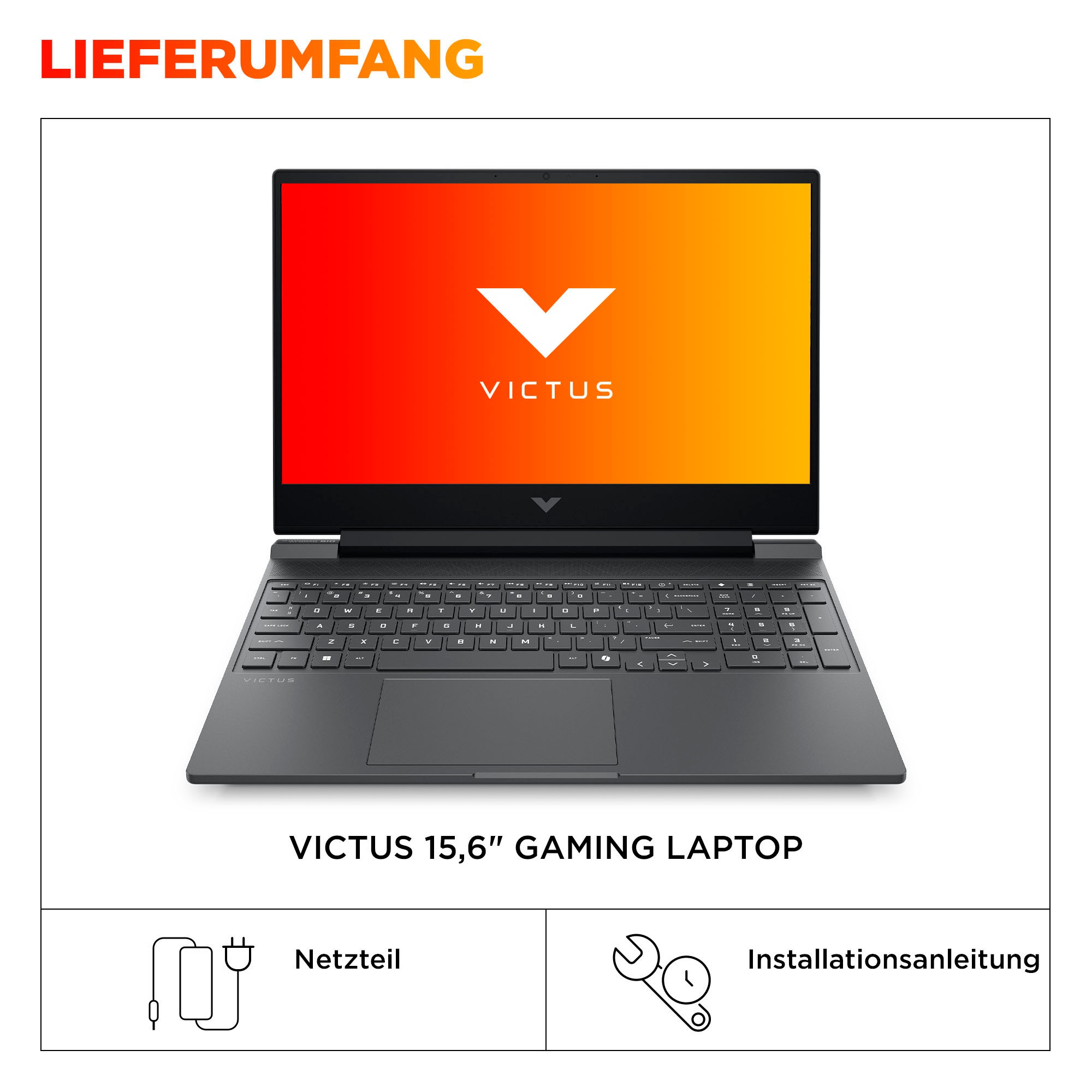 HP Gaming-Notebook »Victus 15-fa2053ng«, 39,6 cm, / 15,6 Zoll, Intel, Core i5, GeForce RTX 5050, 512 GB SSD