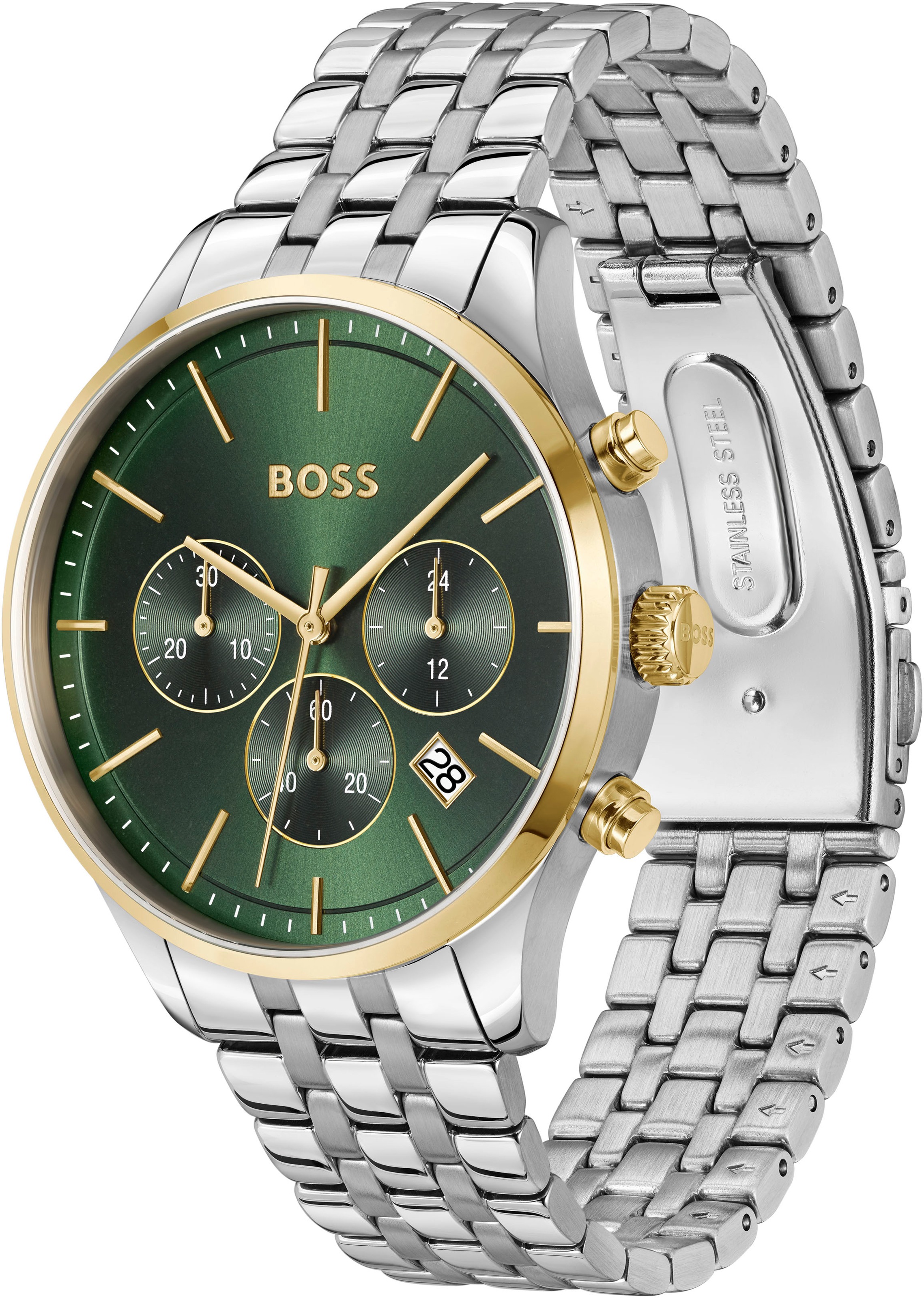 BOSS Chronograph »AVERY«, Quarzuhr, Herrenuhr, Armbanduhr, Stoppfunktion, Edelstahlarmband