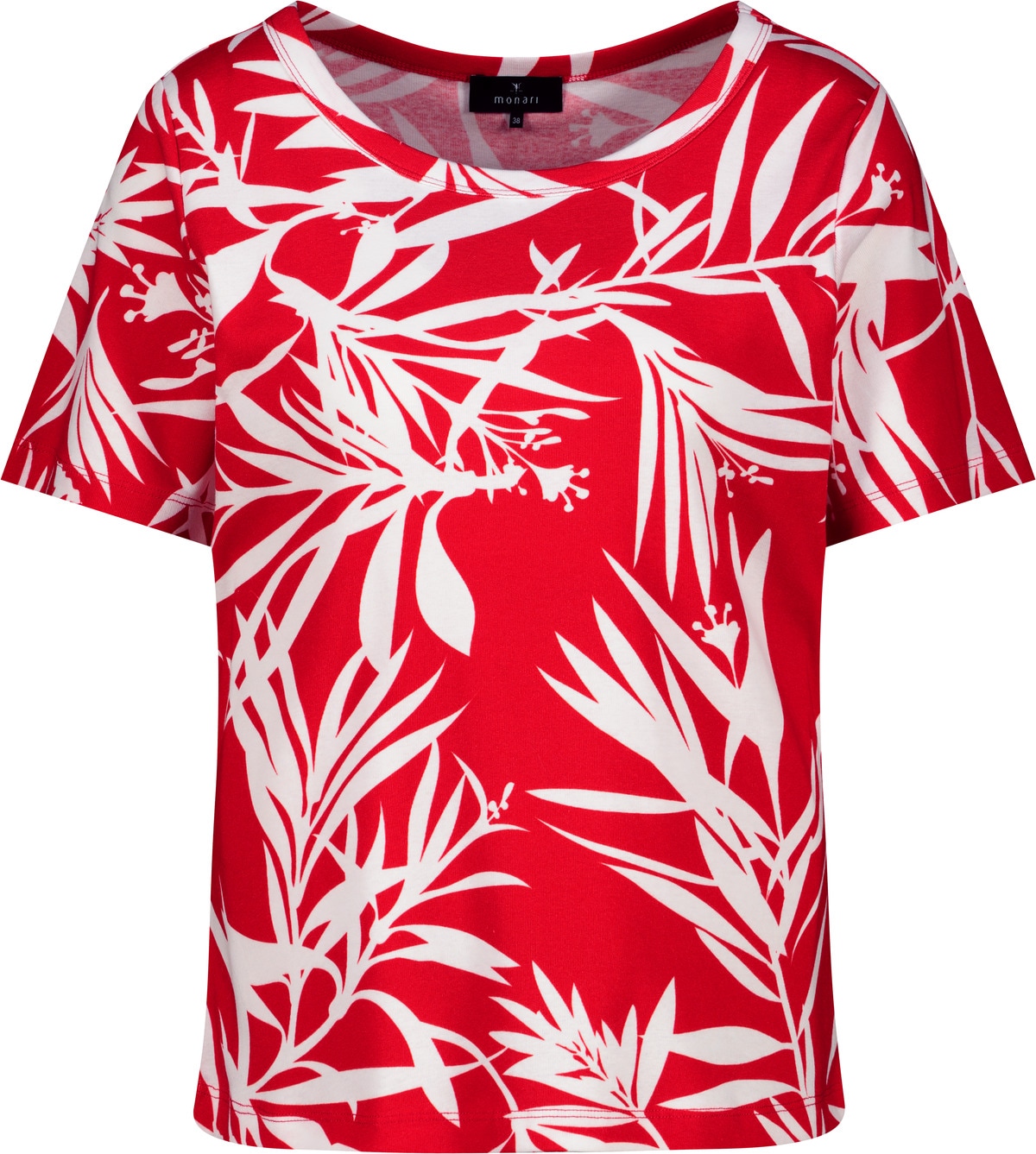 Monari T-Shirt »Shirt Blätter allover« Regular fit mit Blättermuster