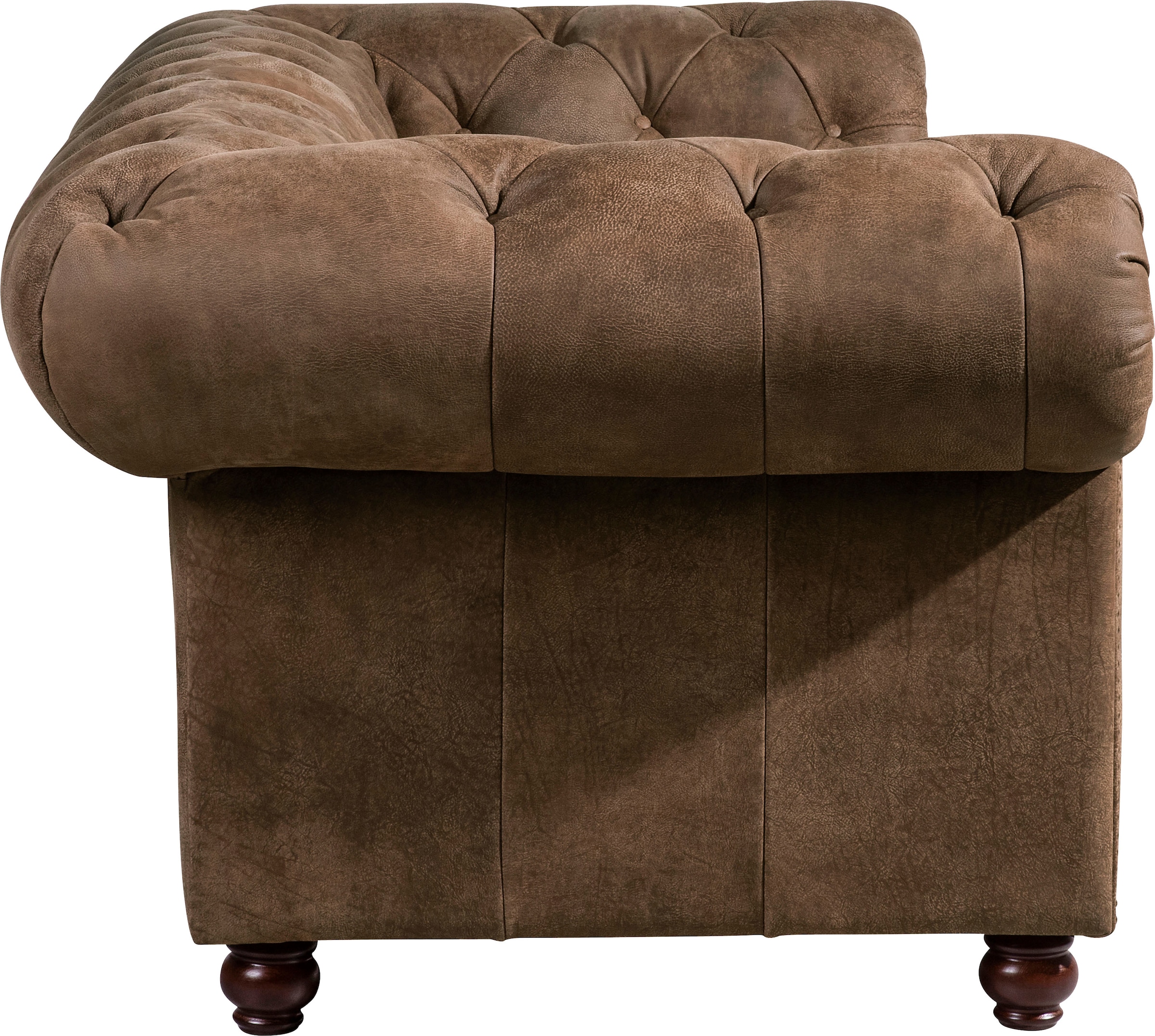 Max Winzer® Chesterfield-Sofa »Old England«, 2,5-Sitzer Ledersofa mit Knopfheftung & Ziernägeln, Breite 218 cm