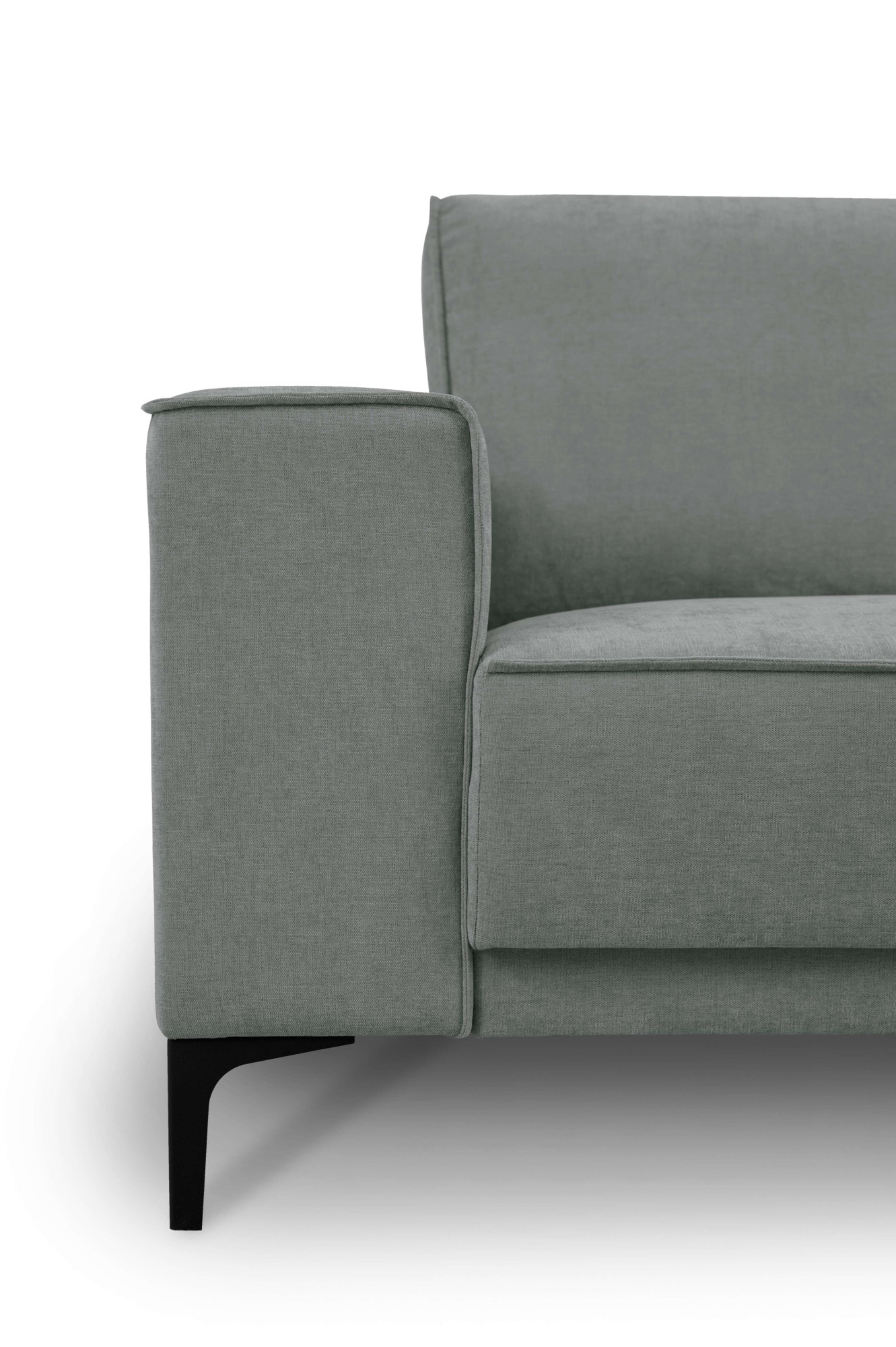 Places of Style Wohnlandschaft »XXL Sofa Oland, Struktur, Flachgewebe, Luxus-Microfaser, Boucle«, U-Form, 342 cm, Wellenunterfederung, Skandi-Design, Metallfüße