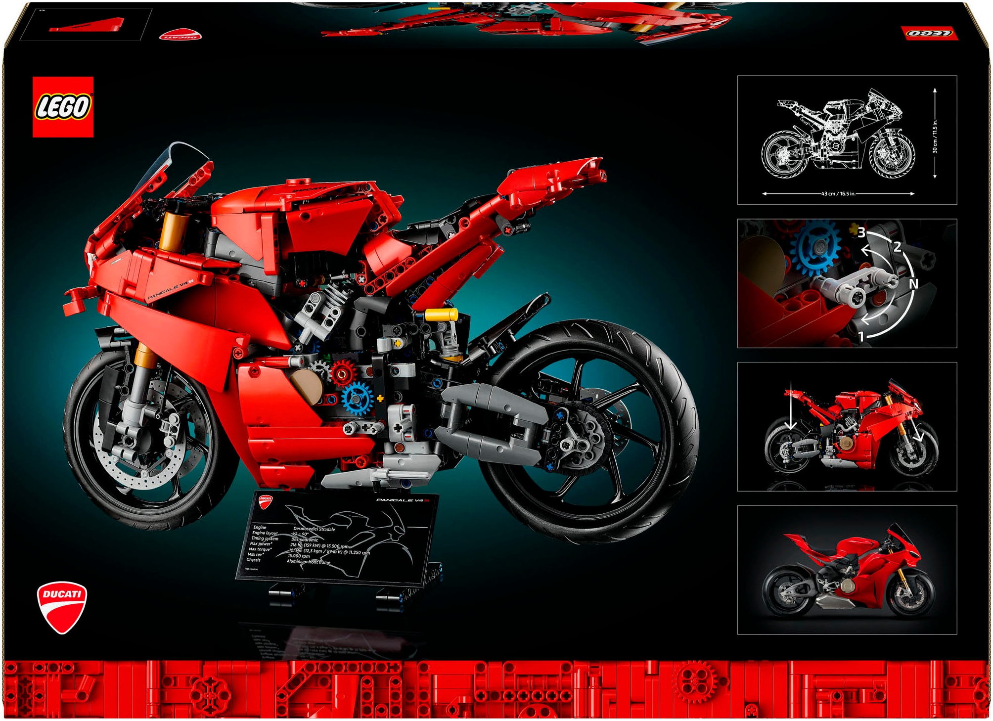 LEGO® Konstruktionsspielsteine »Ducati Panigale V4 S Motorrad (42202), LEGO Technic«, (1603 St.), Made in Europe