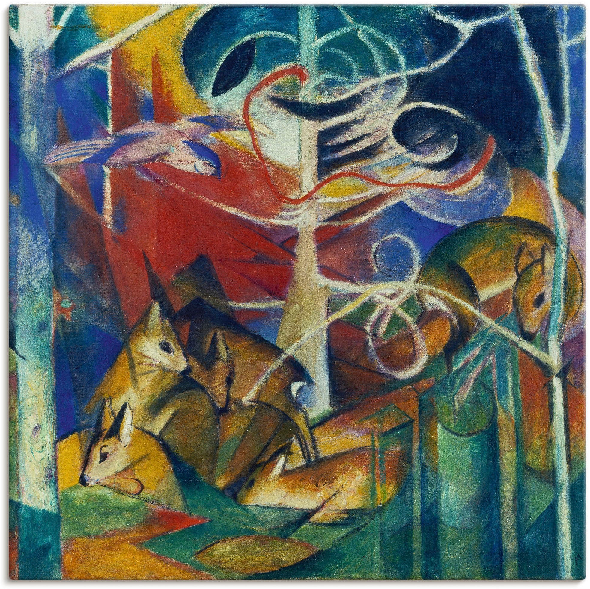 Artland Wandbild »Rehe oder I. BAUR 1913«, im Wandaufkleber Walde (1 kaufen als Alubild, in | Wildtiere, Größen St.), Leinwandbild, Poster versch