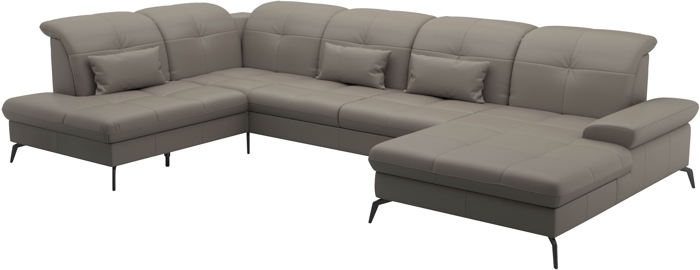 sit&more Wohnlandschaft »Amica, U-Form, inkl. Sitztiefenverstellung und Armteilverstellung«, wahlweise mit Kopfteilverstellung, Bettfunktion und Bettkasten