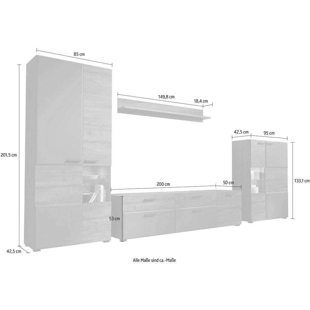 INOSIGN Wohnwand »Bellini«, (Set, 4 St.)