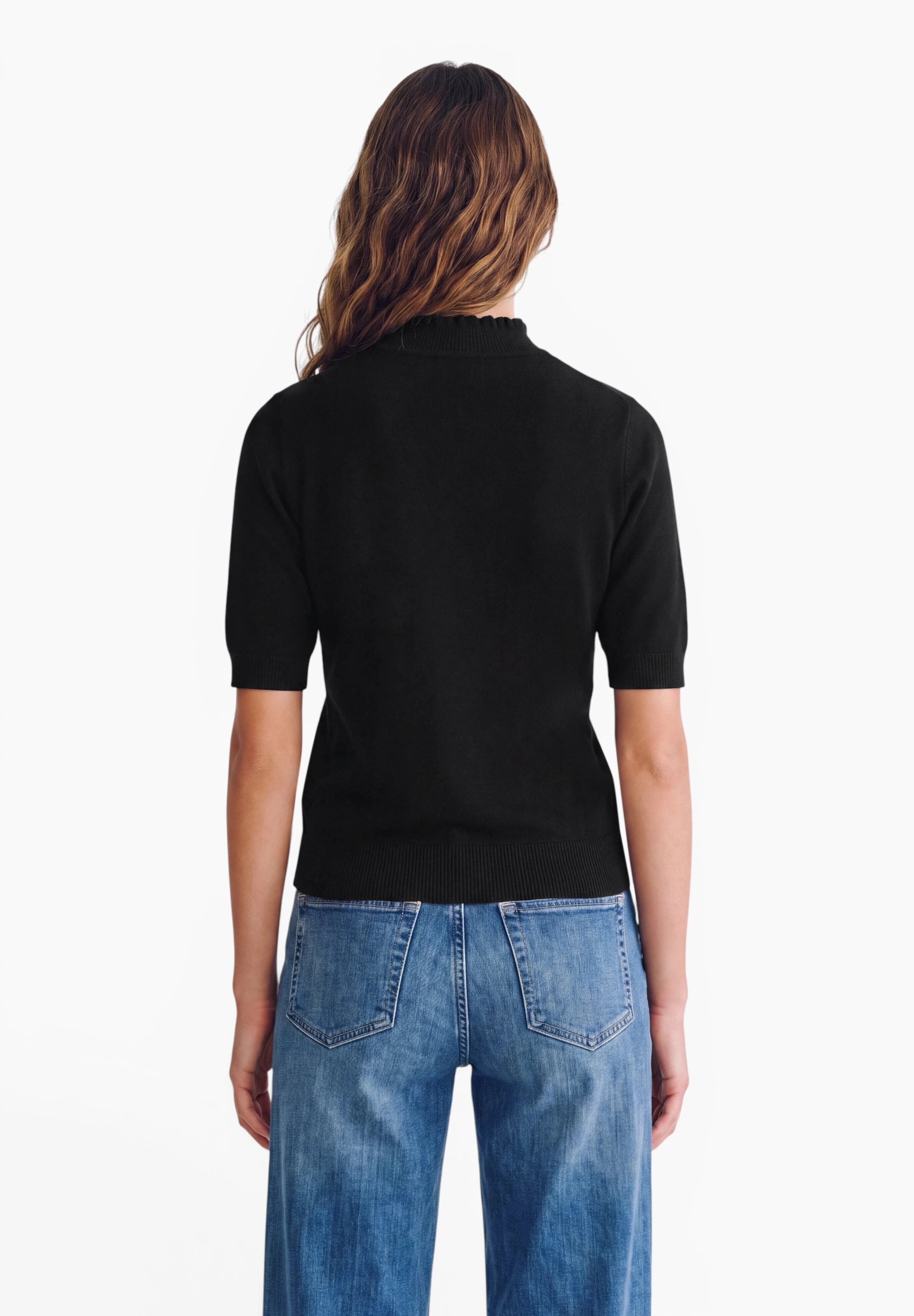 STREET ONE STUDIO Kurzarmpullover im soften Baumwoll-Mix