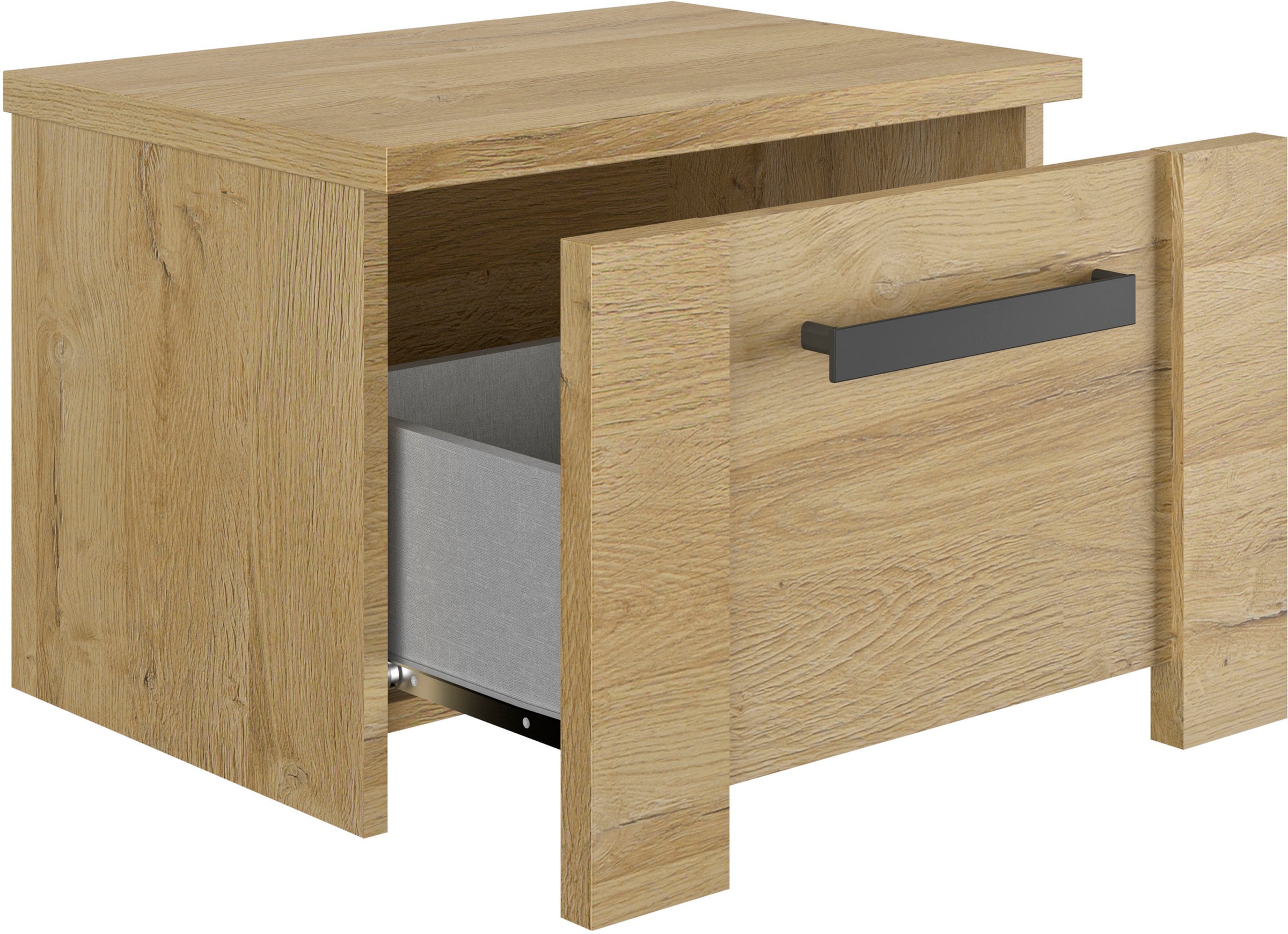 Nachttisch GAMI "Sofia", beige (eiche goldfarben, eiche goldfarben, eiche goldfarben), B:55cm H:37cm T:39cm, Tische, Nachttisch, Universellen Stil der sich an alle modernen Innenräume anpasst 3