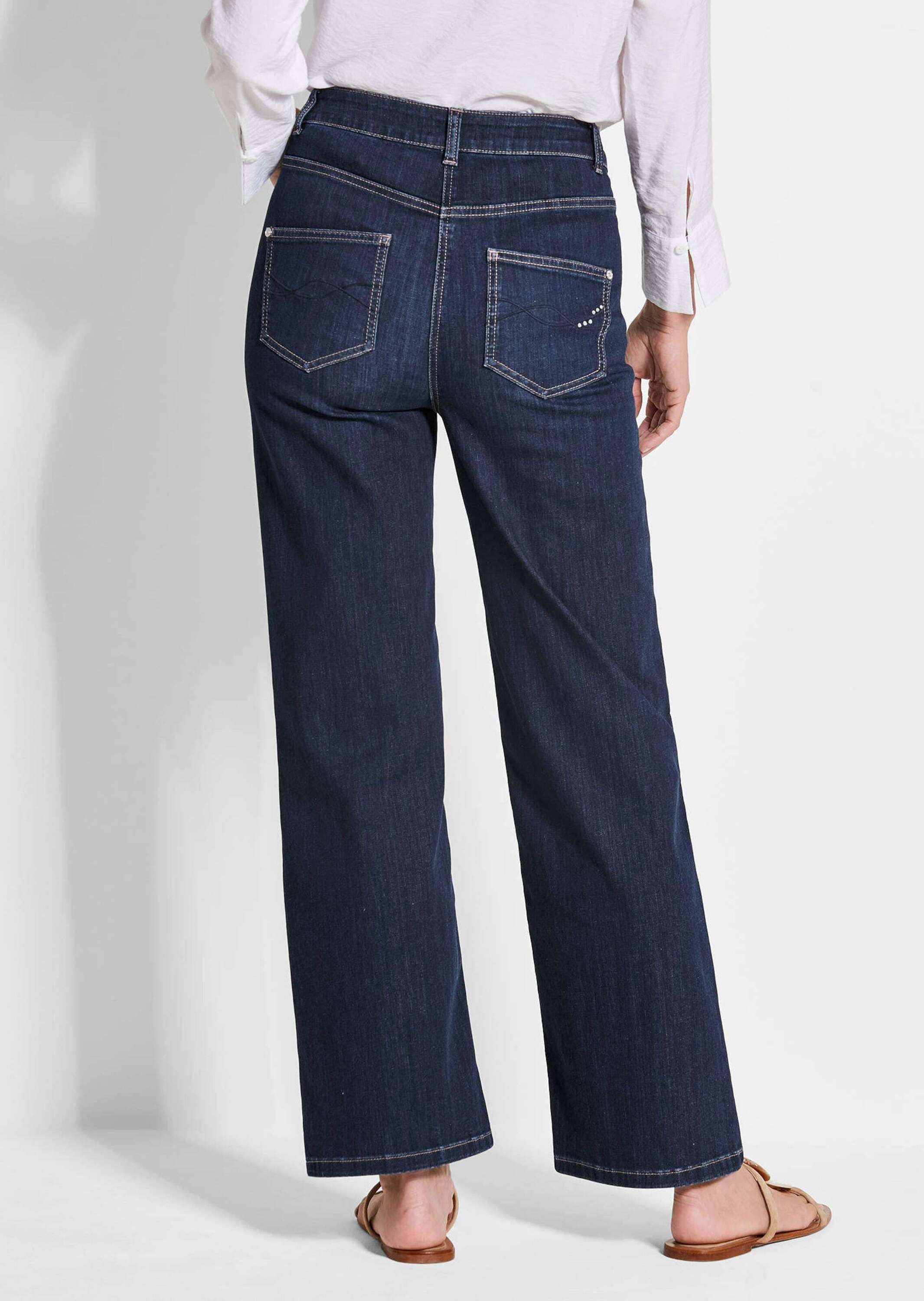 GOLDNER Stretch-Jeans »Jeans Denim Jeans mit weitem Bein«
