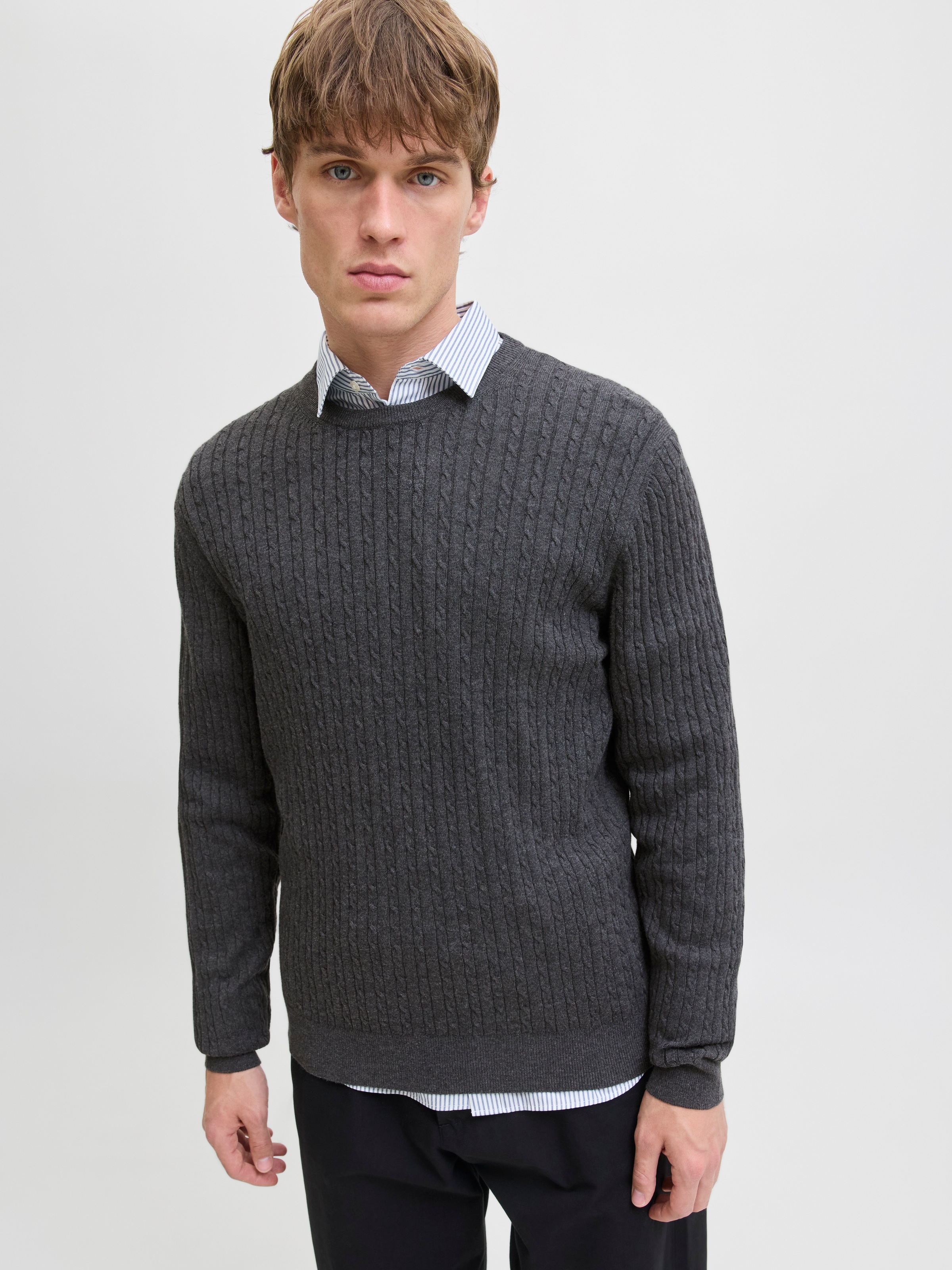Jack & Jones Strickpullover "JJEEMIL KNIT CABLE CREW NECK NOOS" günstig online kaufen
