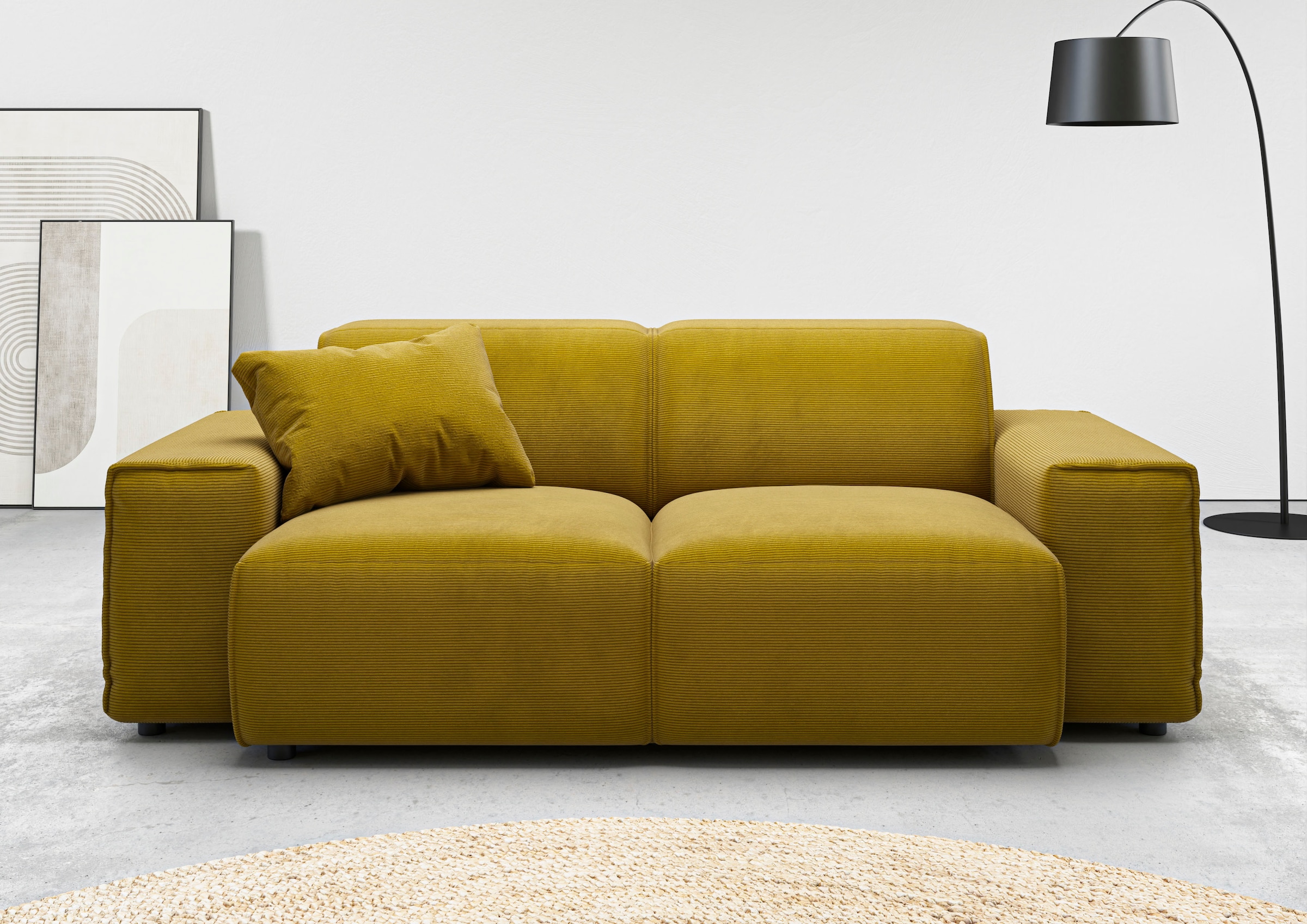 Home affaire 2-Sitzer "Glimminge auch in Breitcord + Feincord + Easy care-Bezug" besondere Kedernähte, Zierkissen