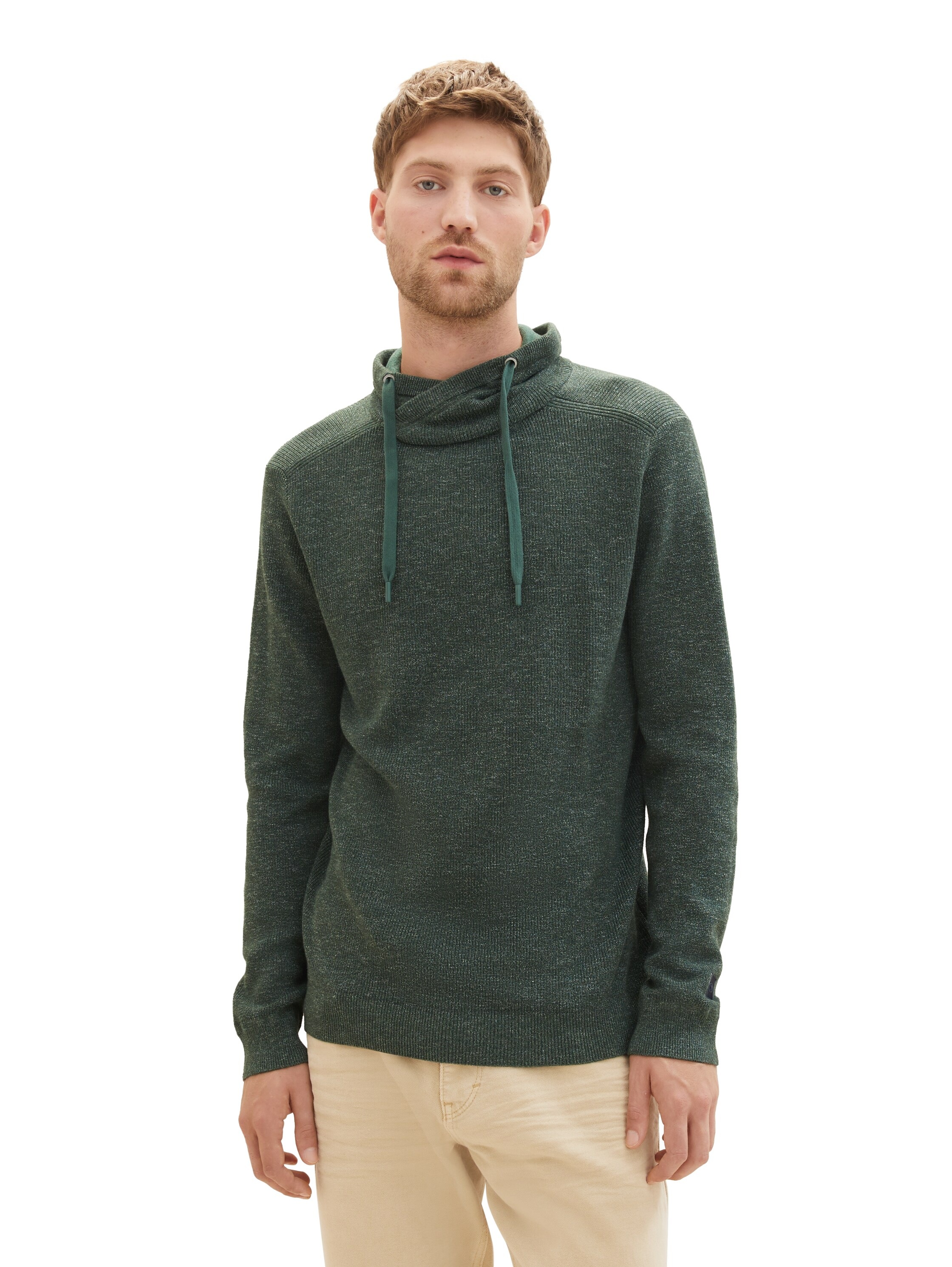 TOM TAILOR Strickpullover, mit Kordelzug am Stehkragen günstig online kaufen