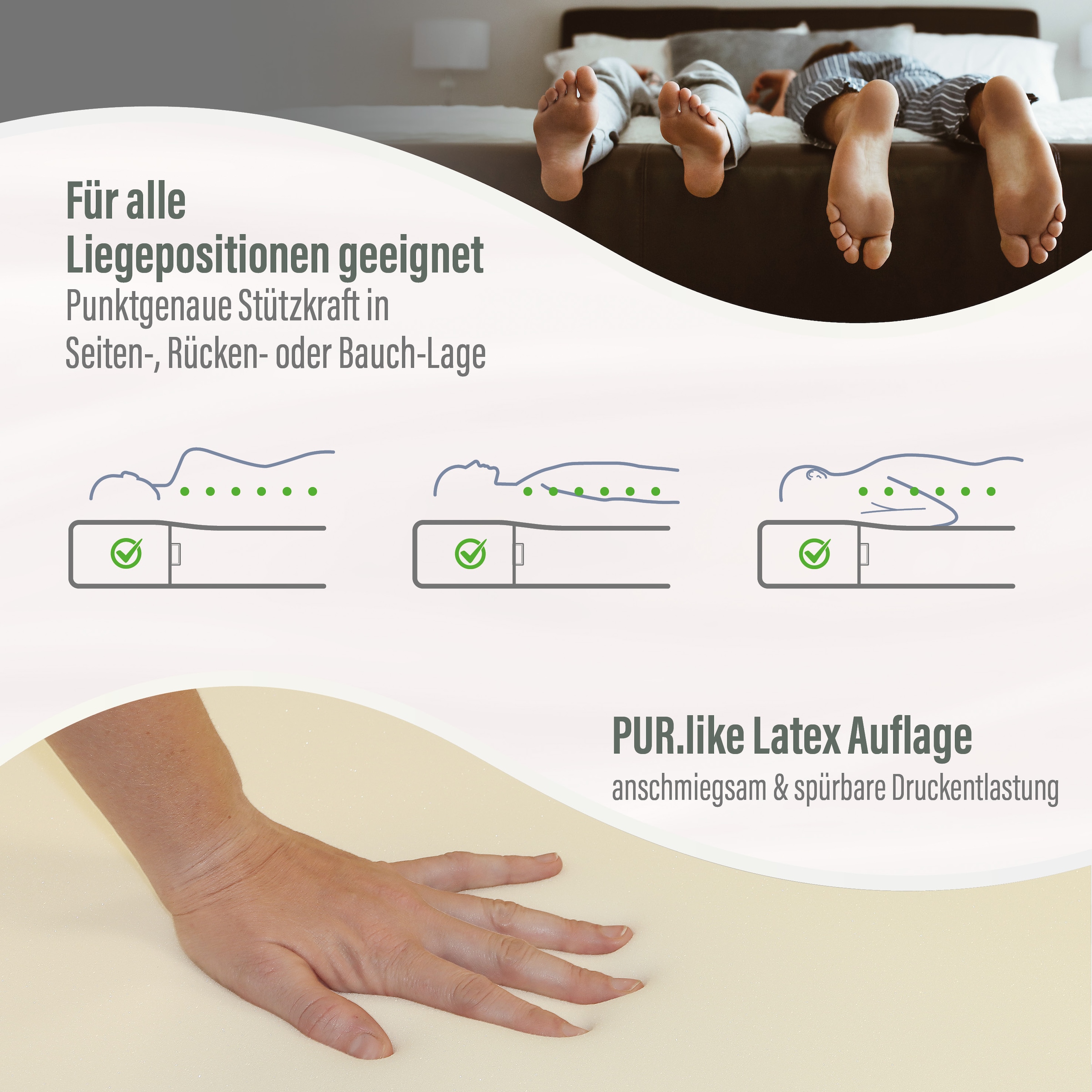 Beco Hybridschaum-Matratze »Feel Like Latex ONE KS - GOLD, Matratze 90x200 cm, 140x200 cm und mehr« 21 cm hoch 1 Stk. tlg. Ergonomischer Hybridschaum mit komfortabler Feel Like Latex Auflage