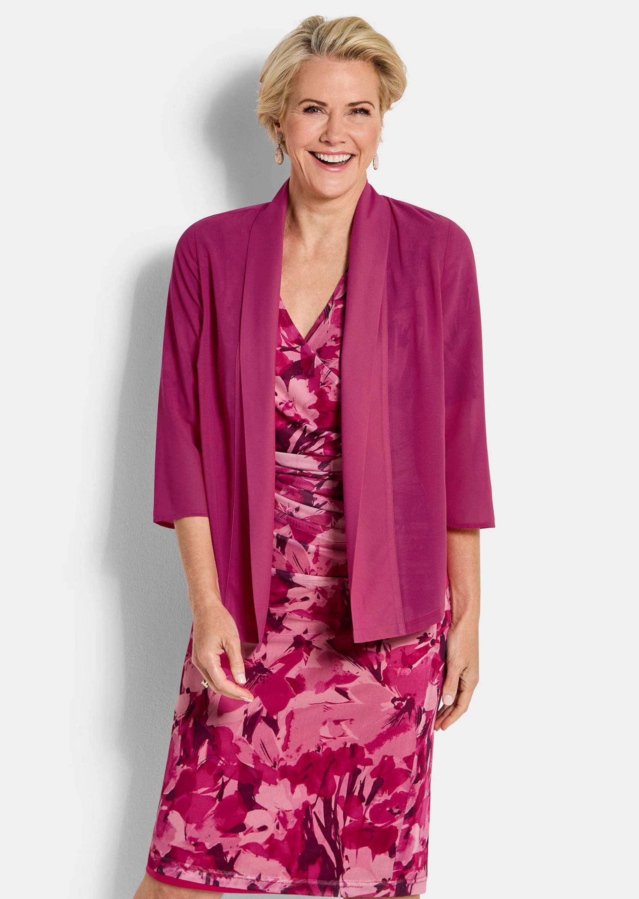 Thumbnail - GOLDNER Jackenblazer "Blaue leichte Jacke mit Schalkragen, Halbarm" Perfekt für Kleider