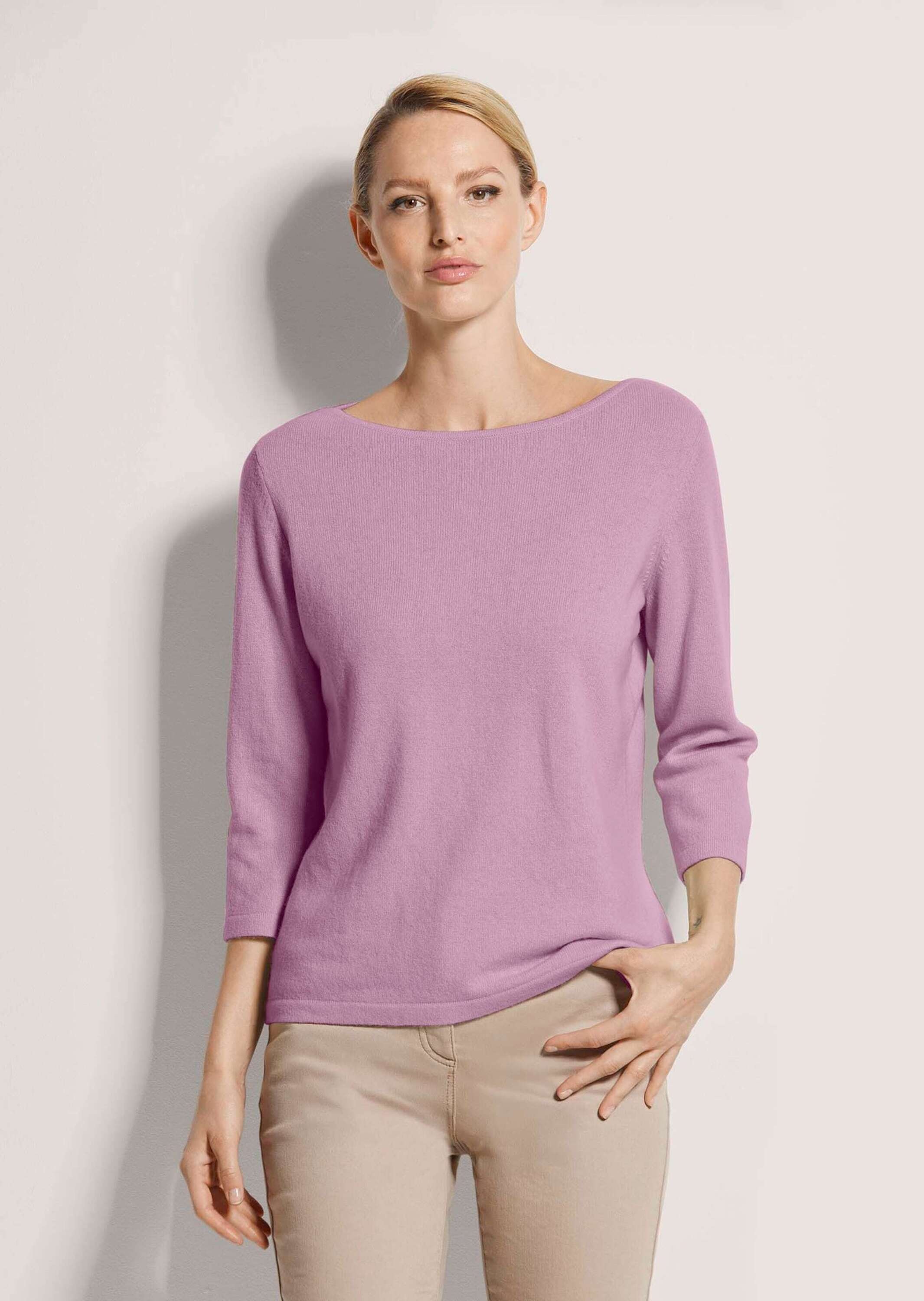 Thumbnail - MADELEINE Longpullover "Strickpullover Kaschmirpullover mit U-Boot-Ausschnitt" Kaschmirpullover mit 3/4 Arm