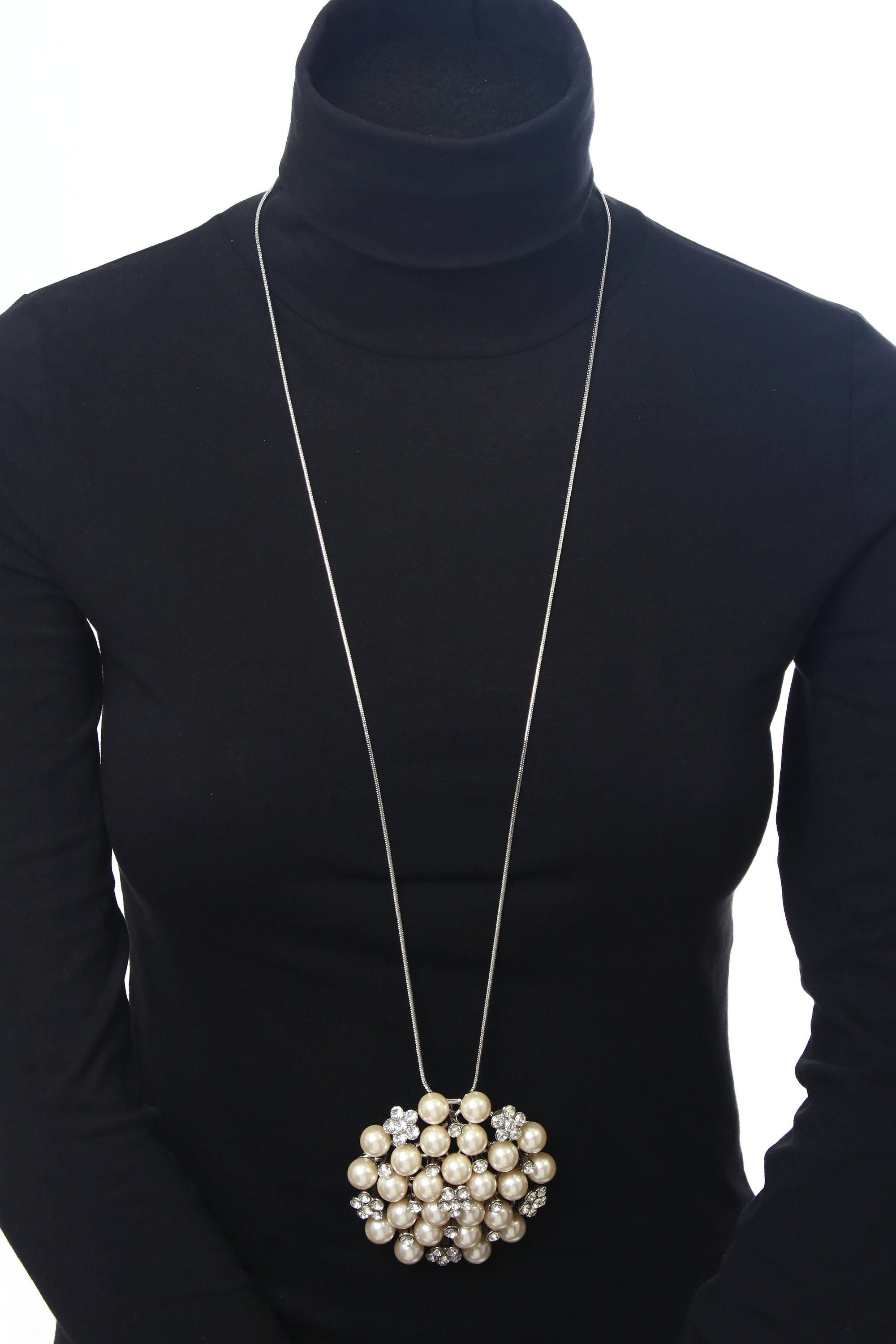 COLLEZIONE ALESSANDRO Lange Kette »Jamila«, opulenter Anhänger mit Glassteinen