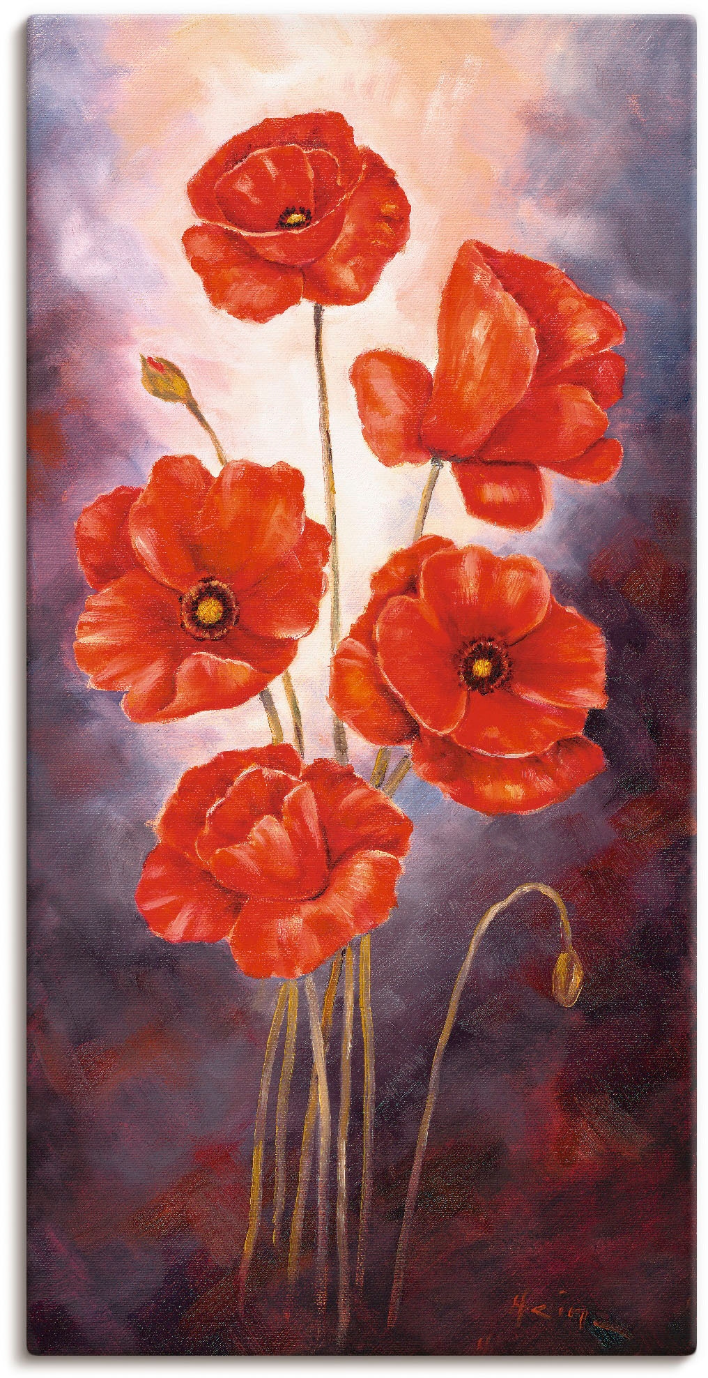 Artland Wandbild "Mohn V", Blumen, (1 St.), als Leinwandbild, Poster in verschied. Größen