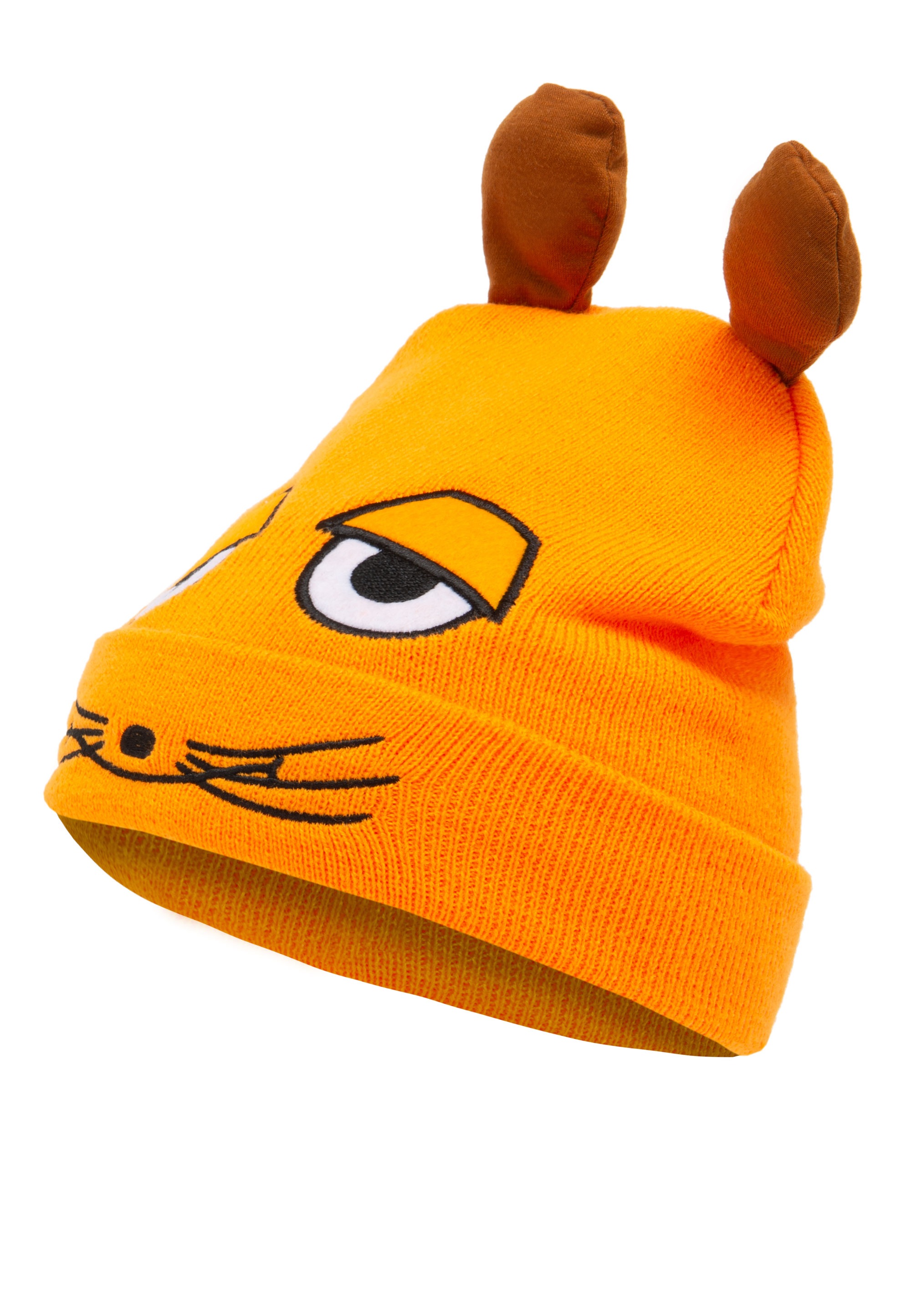 KOAA Jungen Beanie "Maus - Mascot", orange, Gr. 1, bestickt, 100% Polyacryl, Mützen, mit detailreicher Stickerei